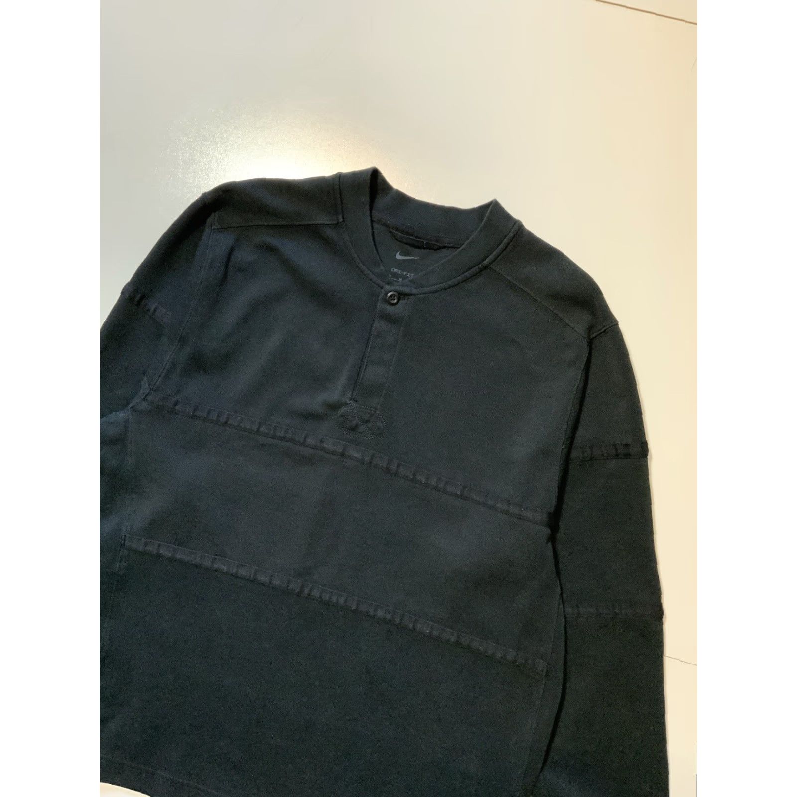 Nike Nike Dri Fit NSW Sportswear Golf Black Henley Long Sleeve Polo Shirt M Mens Size US M / EU 48-50 / 2 - 6 Thumbnail