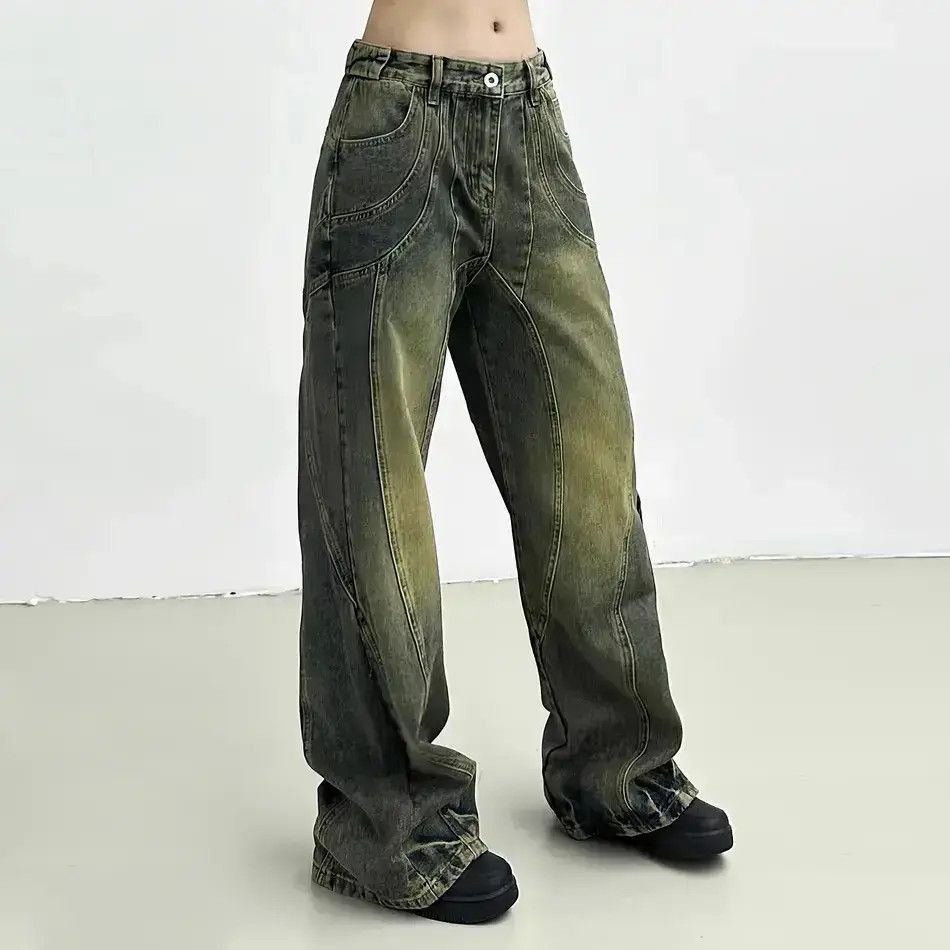 Japanese Brand Retro washed straight leg wide leg jeans Size US 32 / EU 48 - 5 Thumbnail