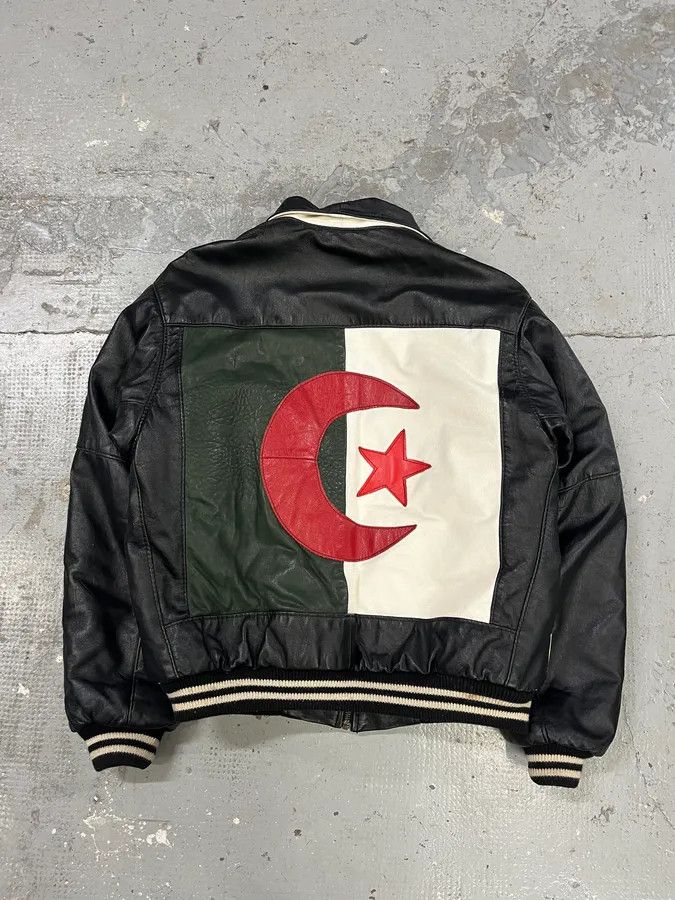 Vintage 2000s Algeria Traditional Black Leather Bomber Jacket Size US M / EU 48-50 / 2 - 2 Thumbnail