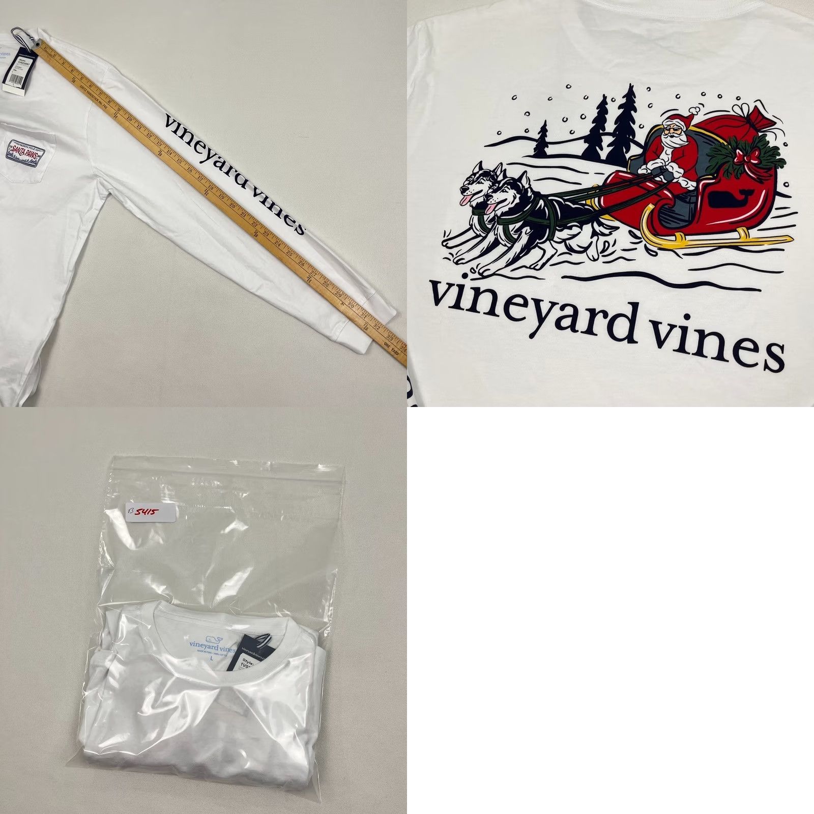 Vineyard Vines Vineyard Vines Christmas Shirt Mens L White Graphic Santa Dogs Sled Holiday NEW Size US L / EU 52-54 / 3 - 8 Thumbnail