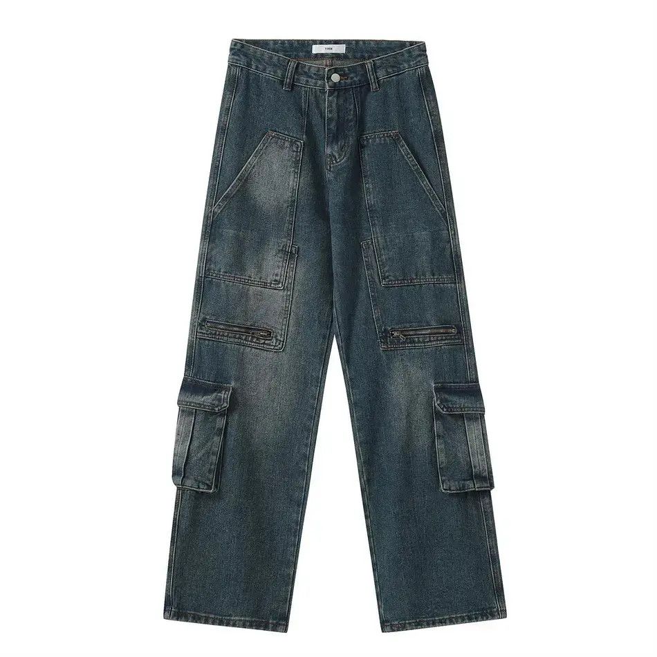 Japanese Brand Retro washed multi pocket jeans Size US 32 / EU 48 - 6 Thumbnail