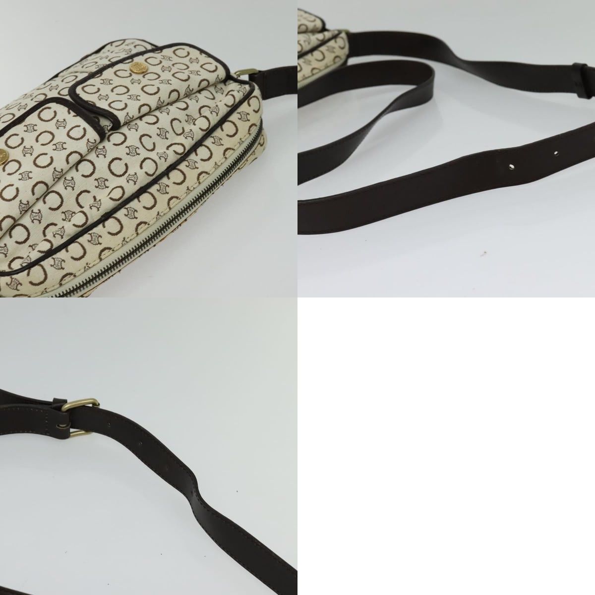 Celine CELINE C Macadam Canvas Shoulder Bag White Size ONE SIZE - 12 Thumbnail