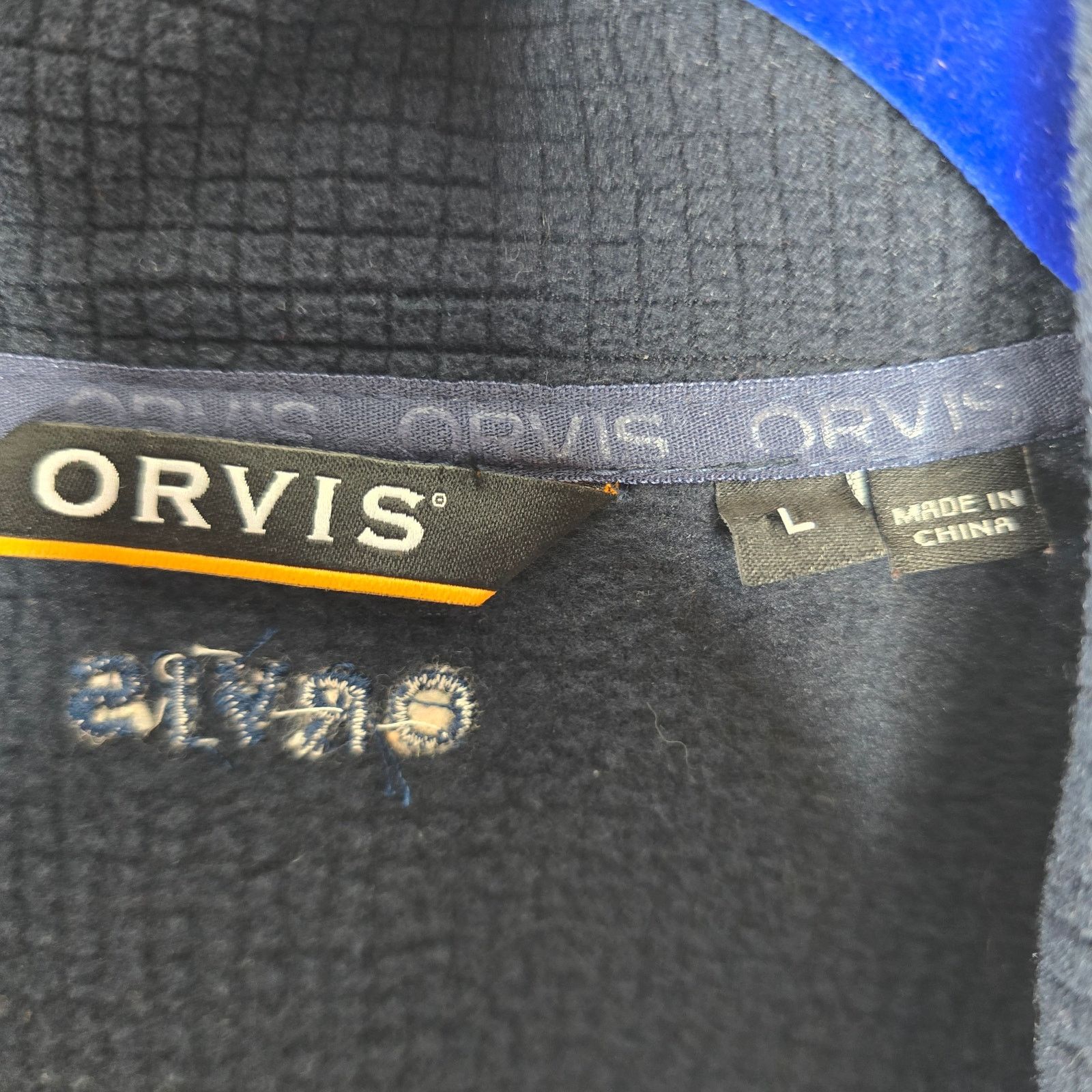 Orvis Men's Orvis Blue Navy 1/4 Zip Fleece Pullover Size Large Size US L / EU 52-54 / 3 - 3 Thumbnail