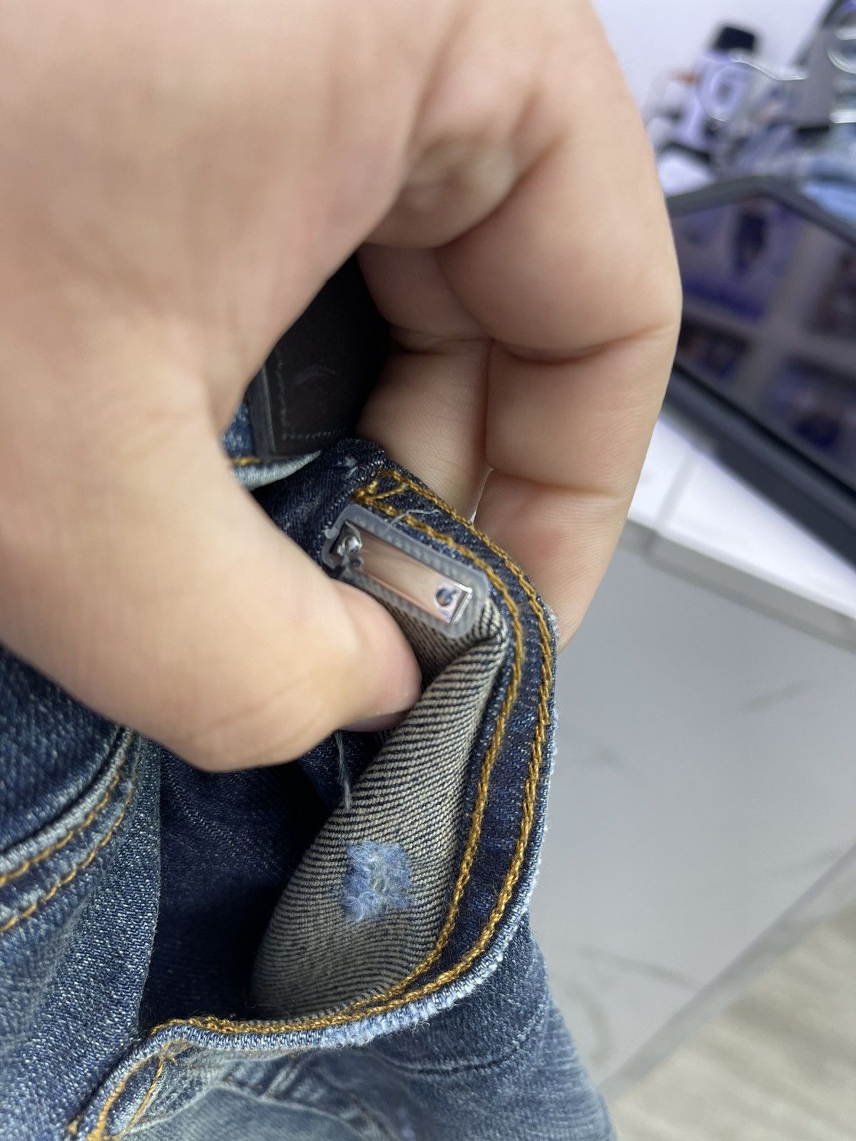 Amiri Amiri MX1 jeans (dark blue/orange) Size US 33 - 4 Thumbnail