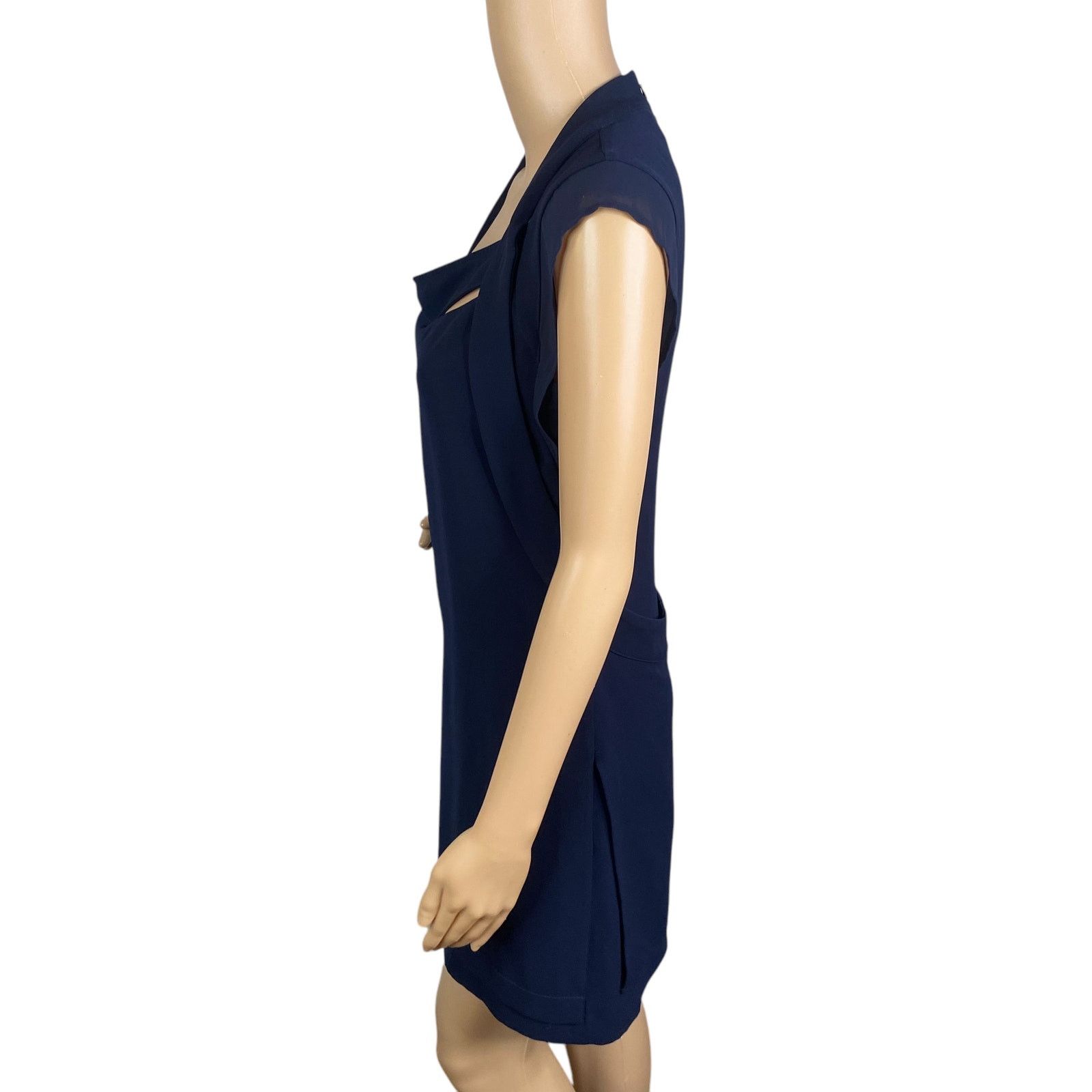 The Kooples The Kooples Navy Blue Cut Out Sheath Mini Dress SZ S Size S / US 4 / IT 40 - 5 Thumbnail