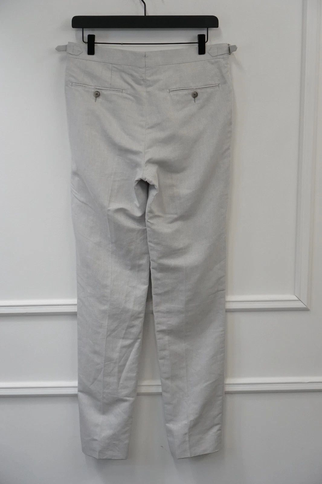 Suitsupply Men Suitsupply Trousers Brentwood Linen & Cotton Grey US36 Size 36R - 2 Thumbnail