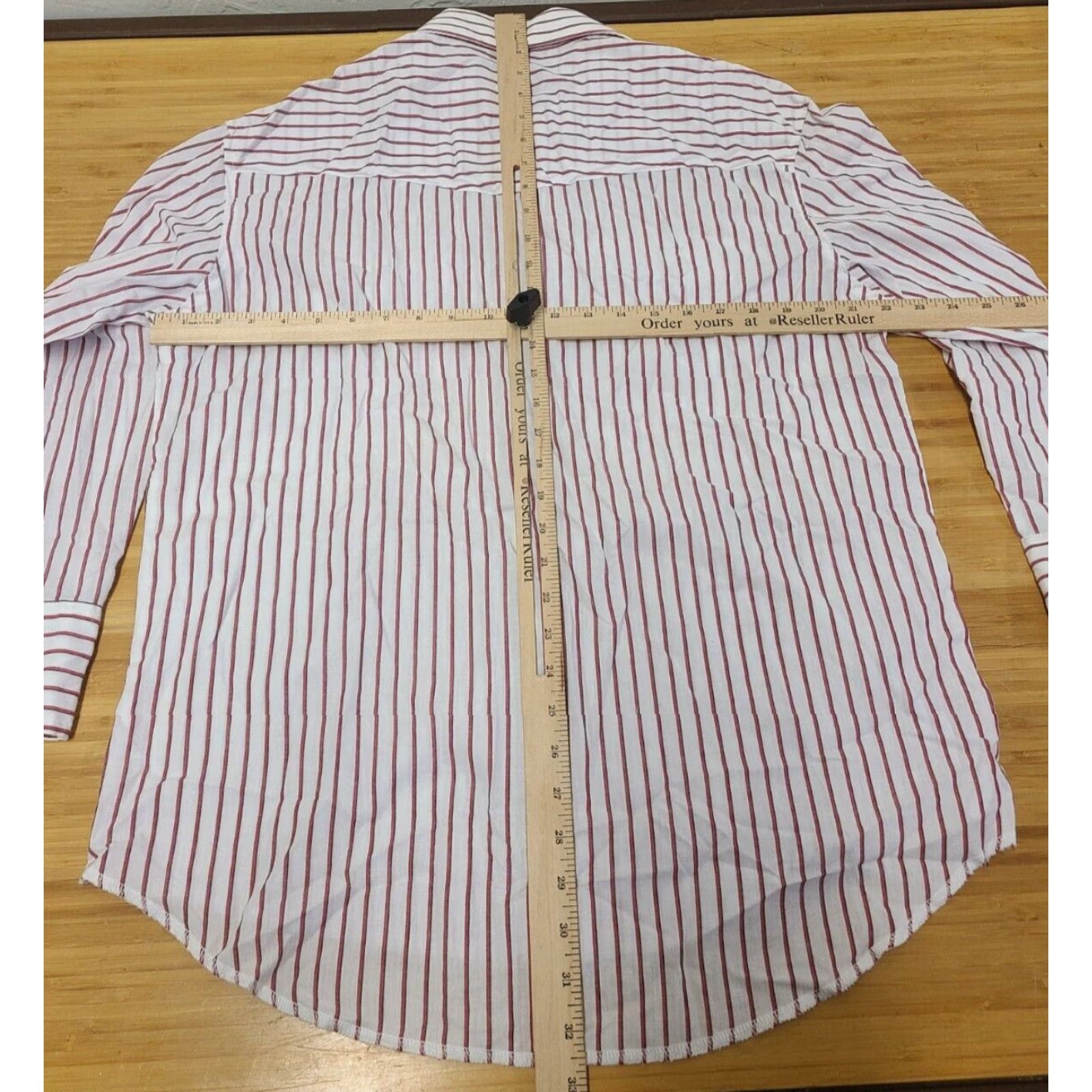Wrangler Wrangler Shirt Men 16 Red White Striped Pearl Snap Long Sleeve Casual Workwear Pocket All Seasons Size US L / EU 52-54 / 3 - 6 Thumbnail