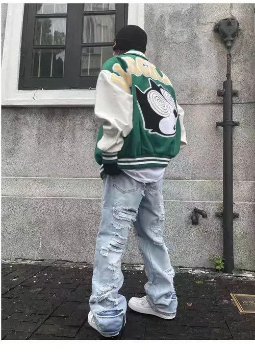 Japanese Brand Vintage street hip-hop washed and distressed ripped jeans Size US 31 - 4 Thumbnail