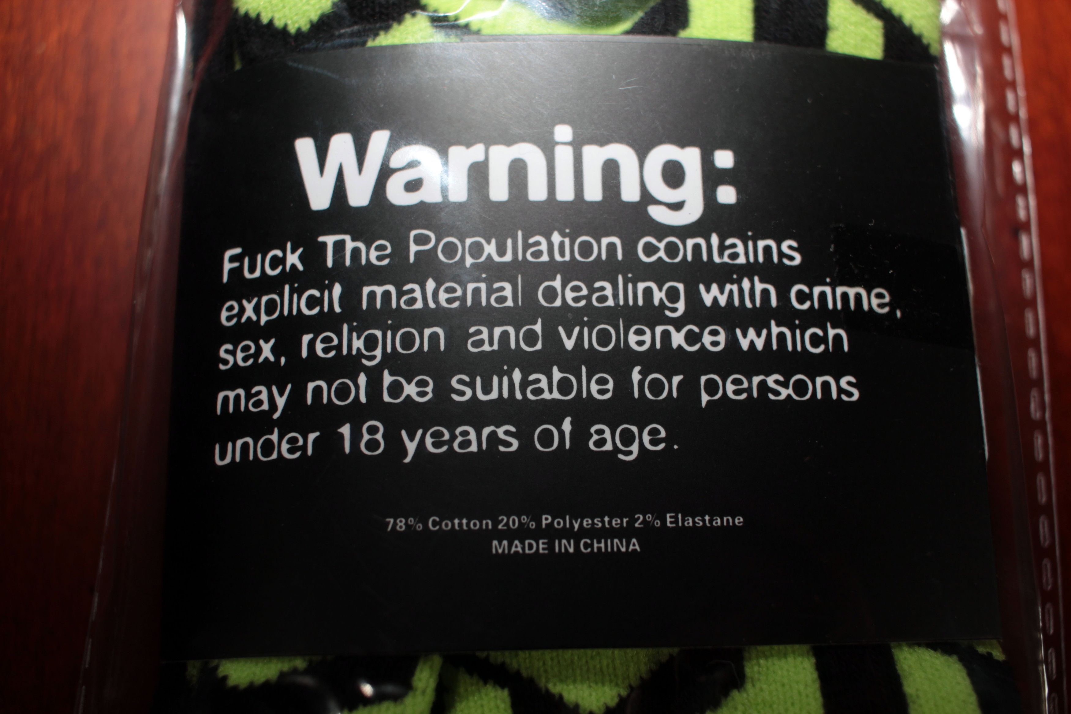 Fuck The Population FTP Dimension Logo Socks (Acid Lime / Black) Size ONE SIZE - 4 Thumbnail