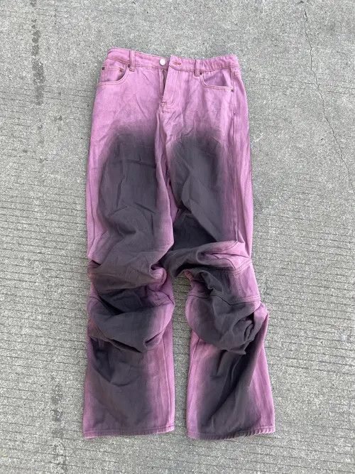 VIBE Deep Dye Purple Straight Denim Jeans Size US 30 / EU 46 - 7 Thumbnail