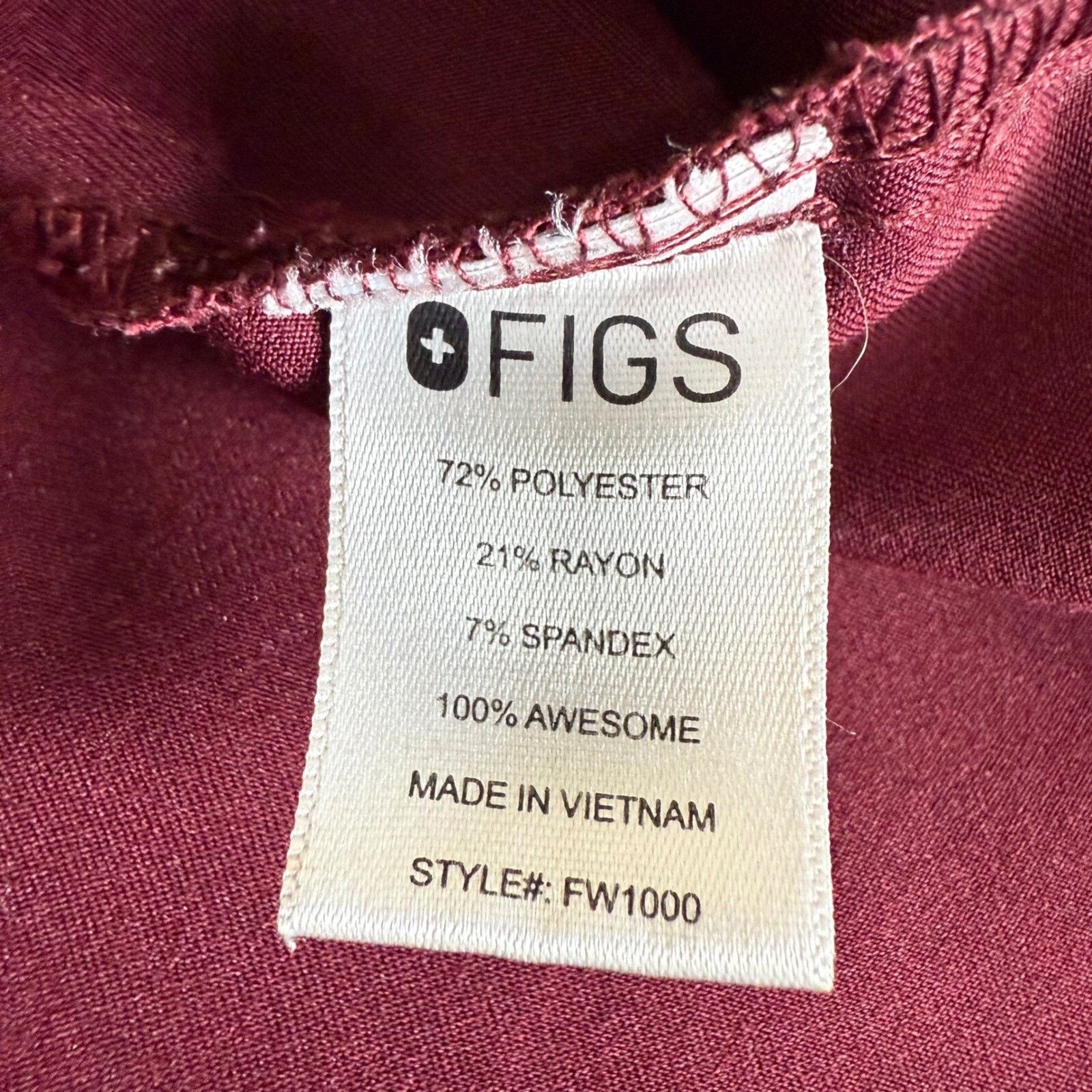 Other FIGS Catarina Scrub Top Womens XL Burgundy V-Neck Medical Size XL / US 12-14 / IT 48-50 - 3 Thumbnail