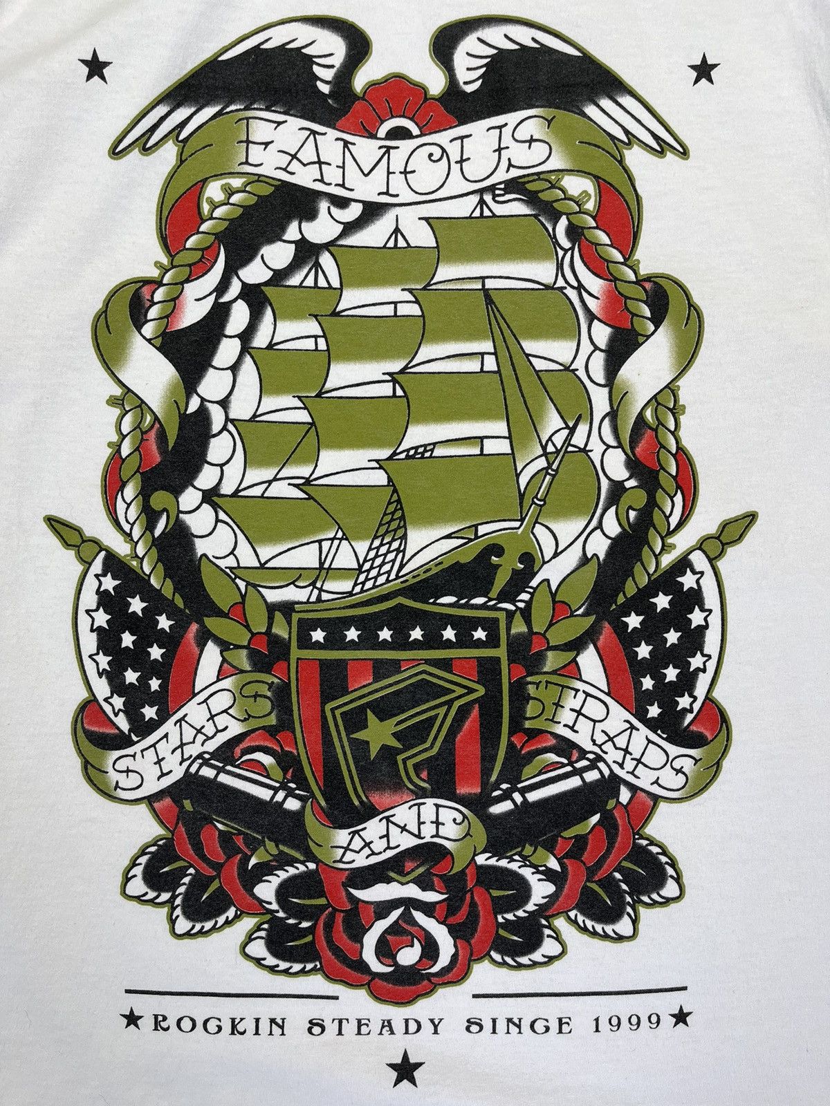Famous Stars And Straps × Vintage Vintage 00s Famous Stars and straps tattoo style tee Size US M / EU 48-50 / 2 - 3 Thumbnail