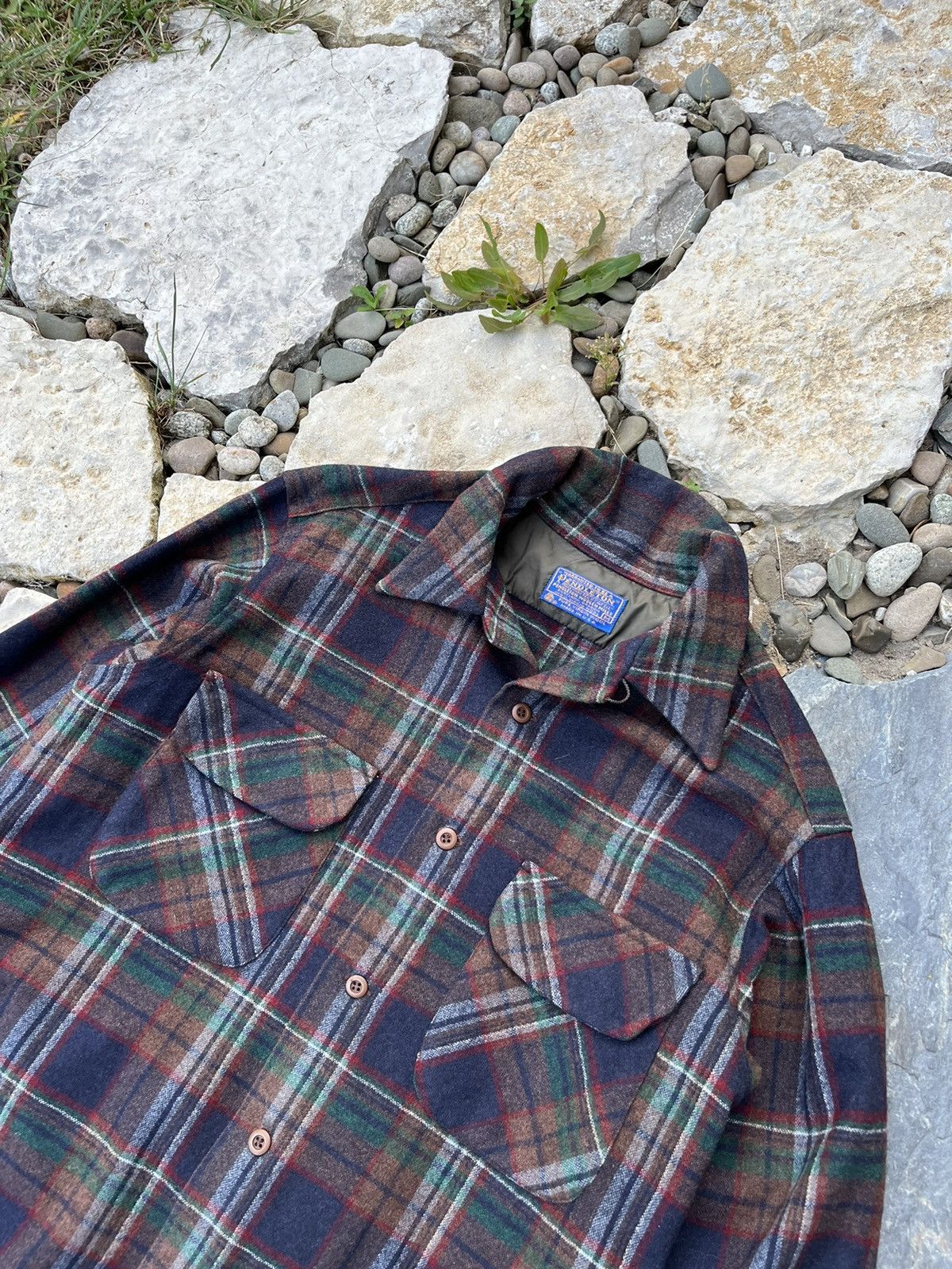 Flannel × Pendleton × Vintage Vintage 60s Pendleton wool flannel shirt plaid checked jacke Size US M / EU 48-50 / 2 - 8 Thumbnail