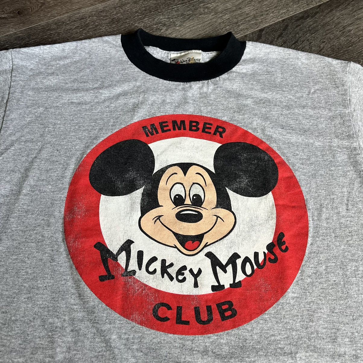 Disney Vintage 2000s Mickey Mouse Club Member Ringer Logo Tee Shirt Size US M / EU 48-50 / 2 - 2 Thumbnail