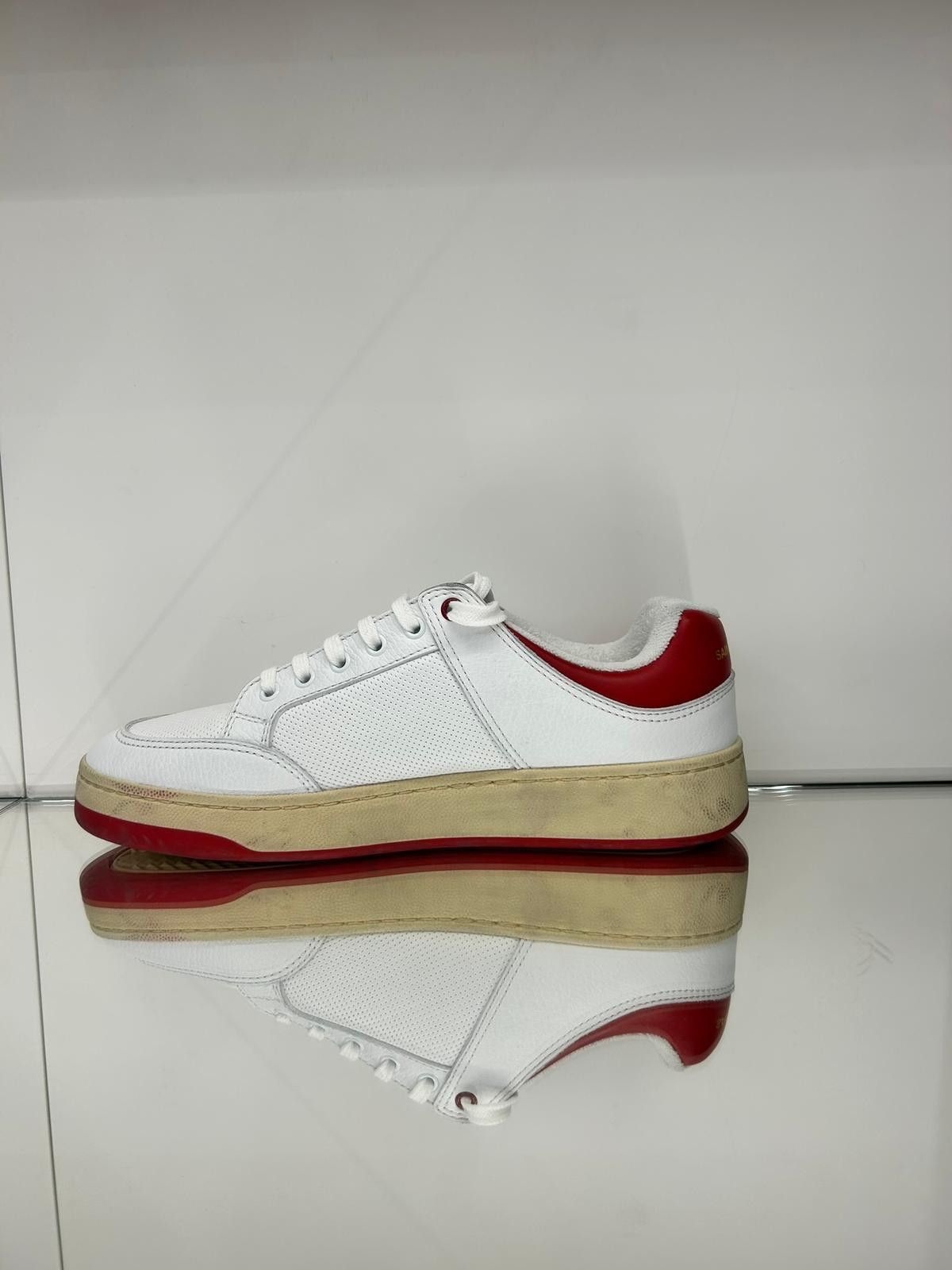 Saint Laurent Paris Low-top laced sneakers with a used-look sole Size US 10.5 / EU 43-44 - 3 Thumbnail