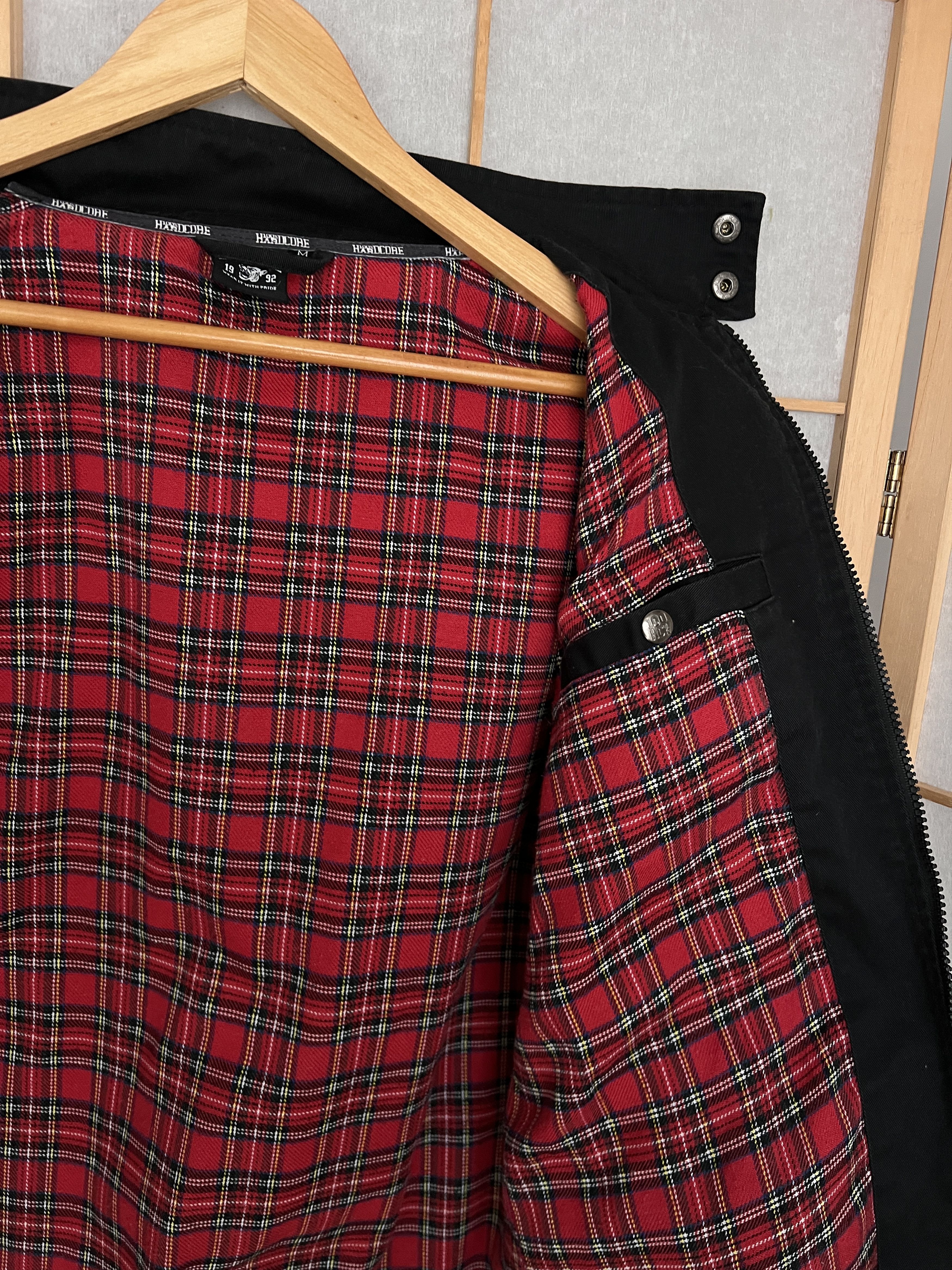 Thunderdome CRAZY Hardcore True VTG 00s bomber jacket plaid pitbull PUNK Size US M / EU 48-50 / 2 - 18 Thumbnail