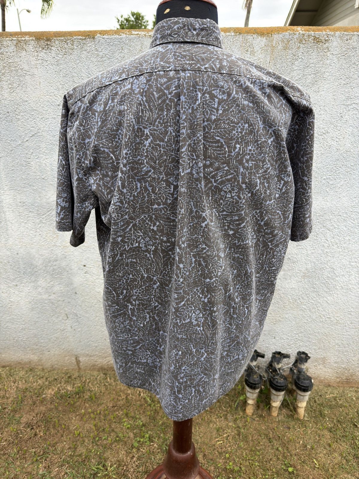 Reyn Spooner PreOwned Reyn Spooner Hawaiian Print Black/Blue Men's L Size US L / EU 52-54 / 3 - 2 Thumbnail