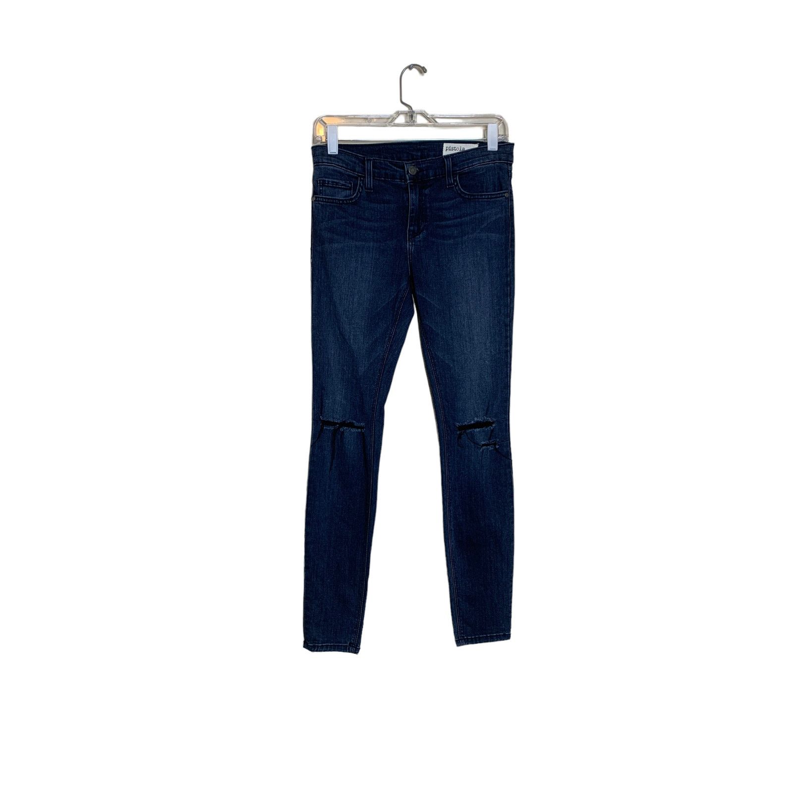 Pistola Pistola Blue “Rips” In knees Stretch Skinny Jeans size 27 Size 27" / US 4 / IT 40 - 9 Thumbnail
