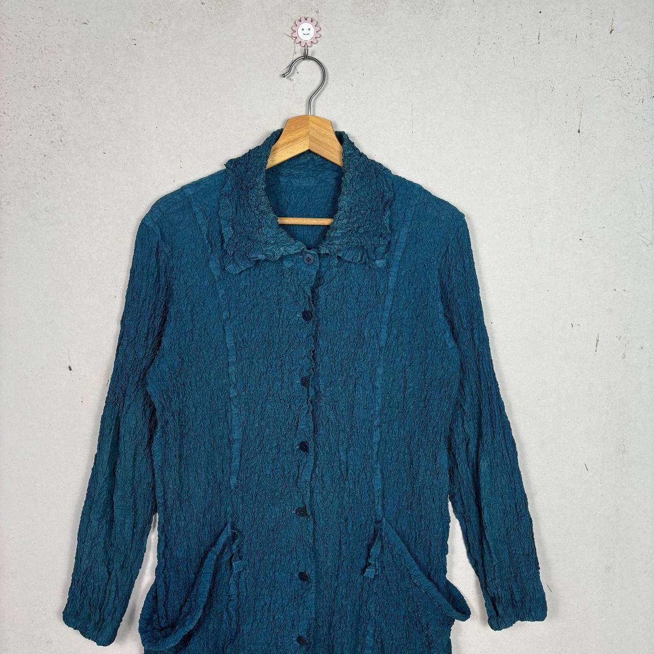 Issey Miyake Issey Miyake Me Cauliflower Pleated Jacket Teal Blue M ML166 Size M / US 6-8 / IT 42-44 - 3 Thumbnail