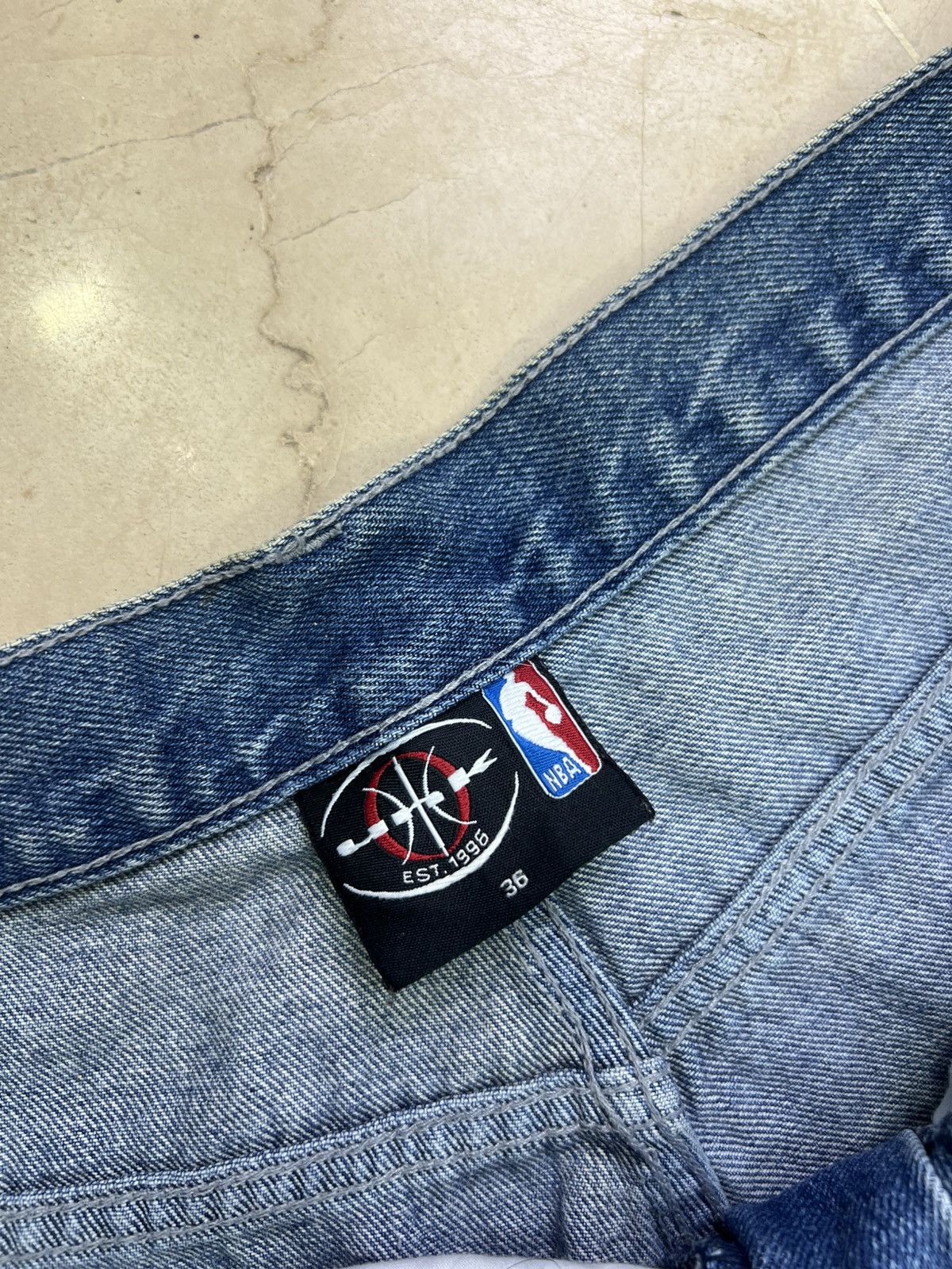 NBA Vintage 2000s NBA Team Patch Baggy Denim Jeans Wide Leg Size US 36 / EU 52 - 3 Thumbnail