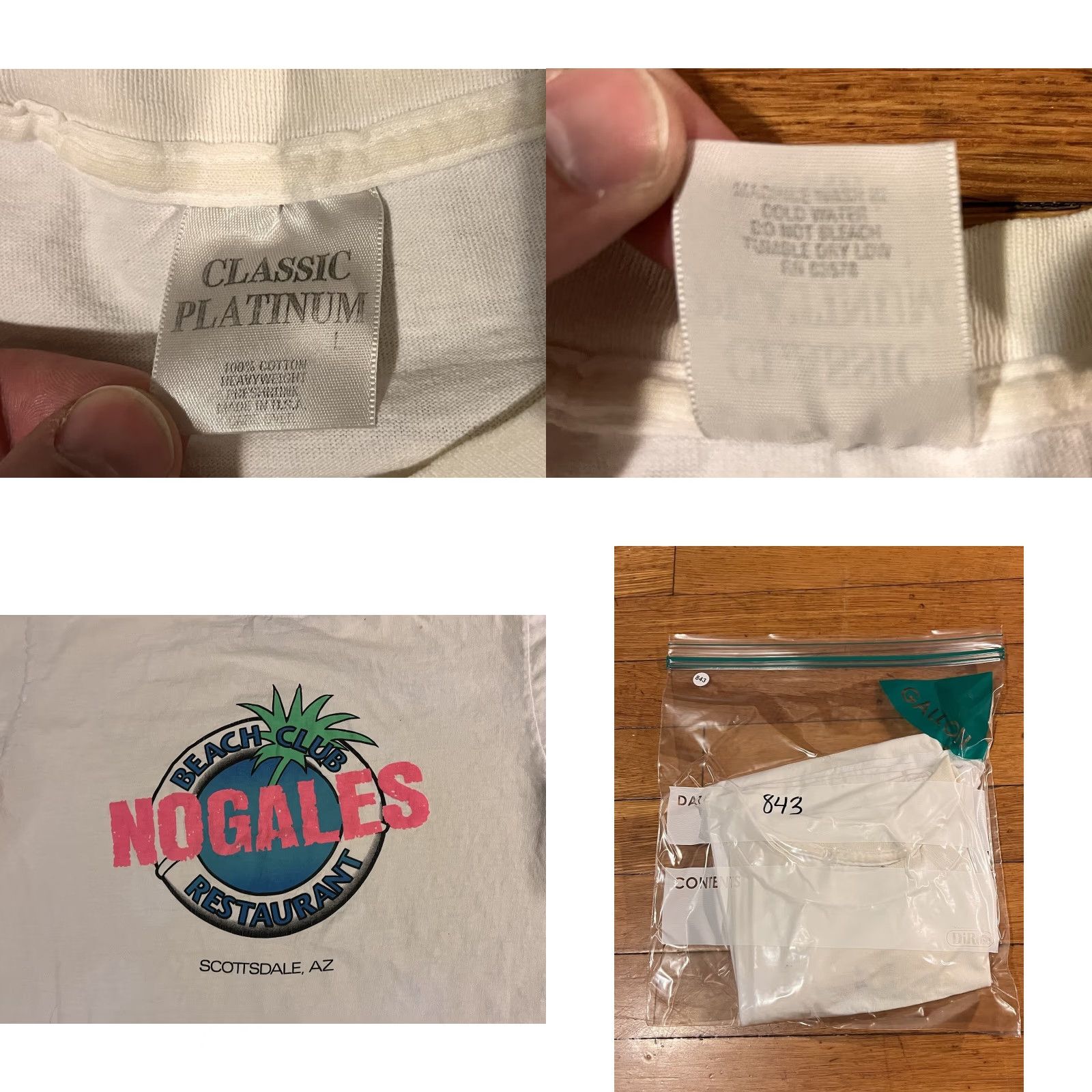 Vintage VINTAGE Nogales Beach Club Arizona Shirt Men’s Large White Double-Sided 90s T-Shirt Size US L / EU 52-54 / 3 - 8 Thumbnail