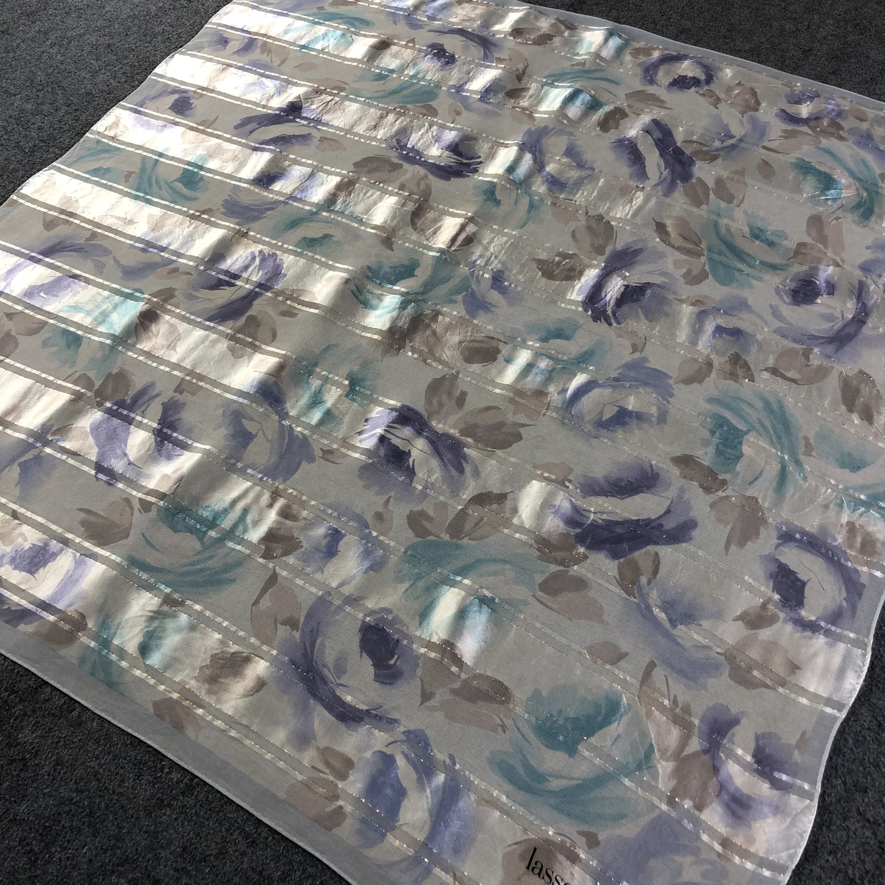 Vintage Vintage Lasserre Floral Silk Scarf M825 Size ONE SIZE - 2 Thumbnail
