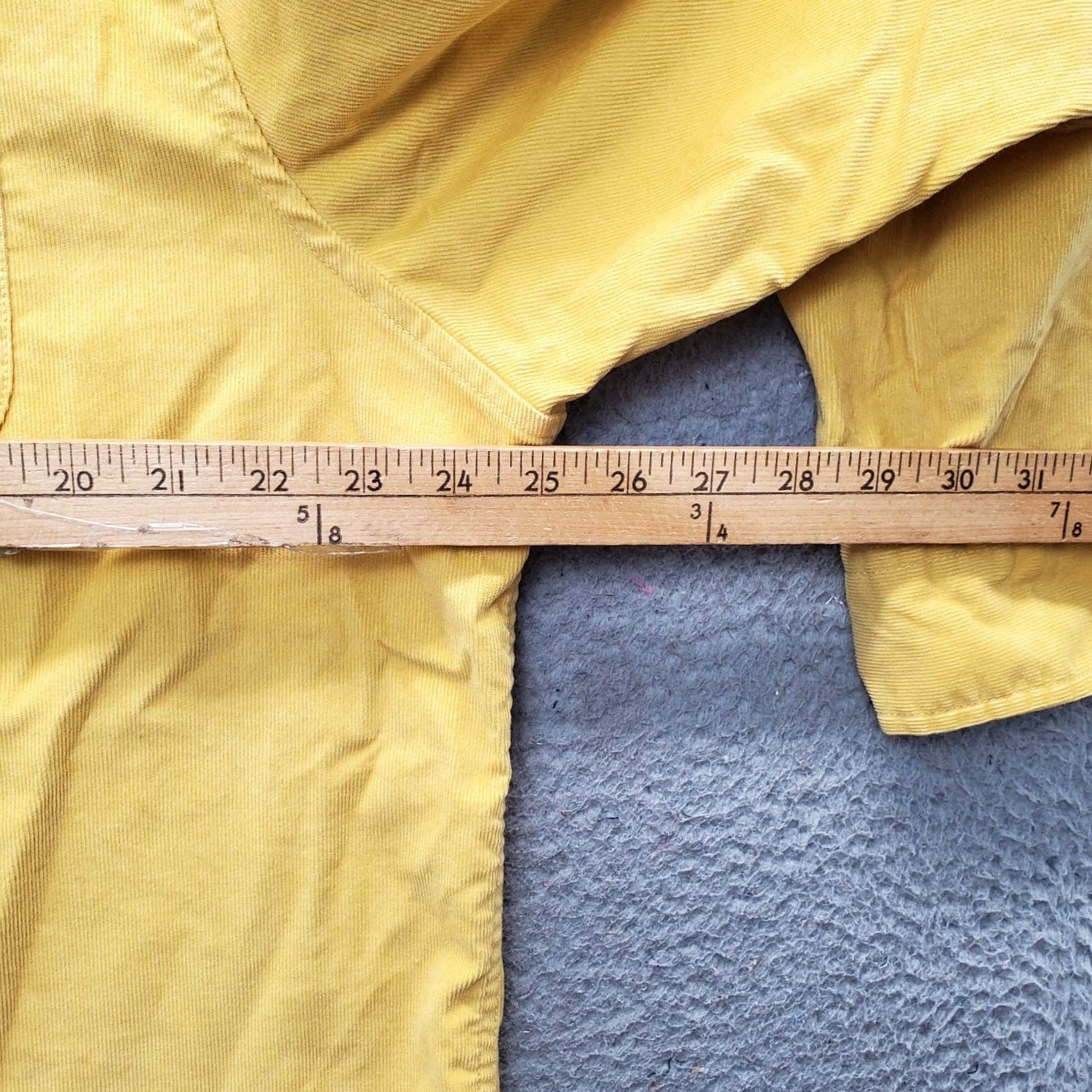 Lands' End Lands' End Dress Shirt XL Yellow Corduroy Traditional Fit Long Sleeve Collar Men Size 46R - 4 Thumbnail