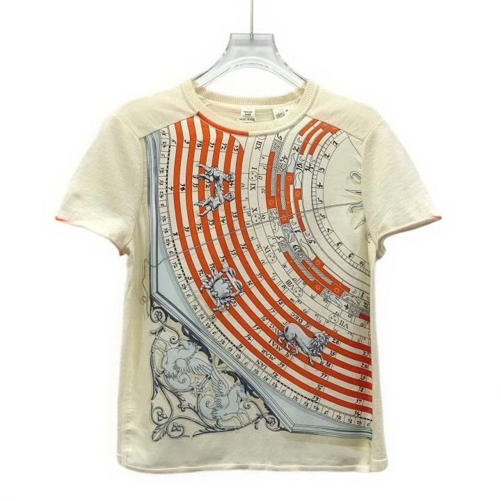 Hermes Hermes Constellation Compass Silk Cashmere T-shirt Size XS / US 0-2 / IT 36-38 - 1 Thumbnail