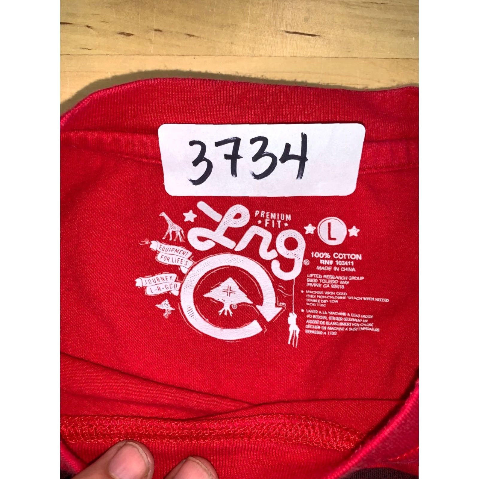 Logo 7 LRG Logo T-Shirt Red L Short Sleeve Casual Unisex Adults Crew Neck 3734 Size US L / EU 52-54 / 3 - 2 Thumbnail