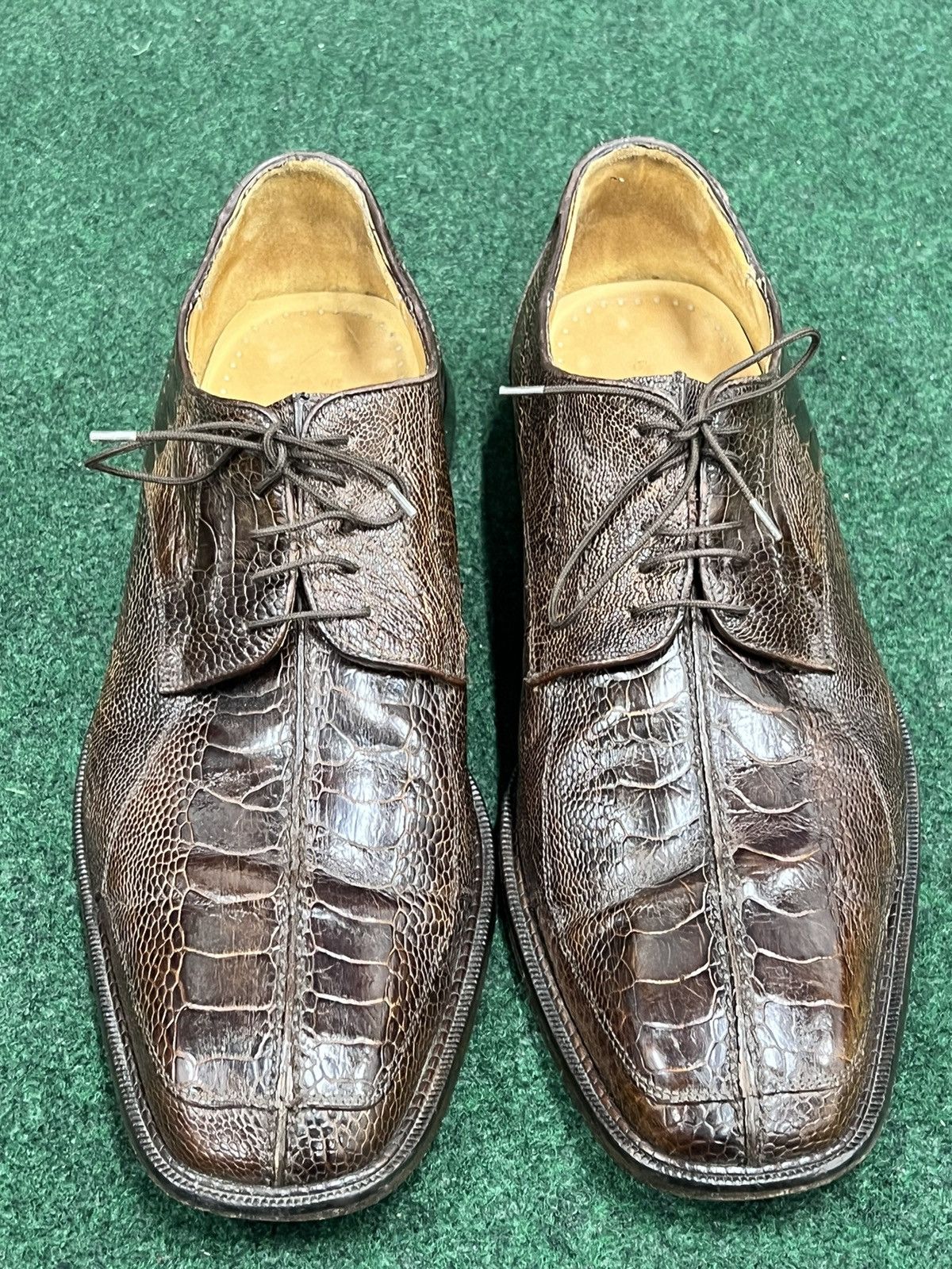 Belvedere Belvedere Genuine Ostrich Leather Oxford Shoes Size US 11 / EU 44 - 2 Thumbnail