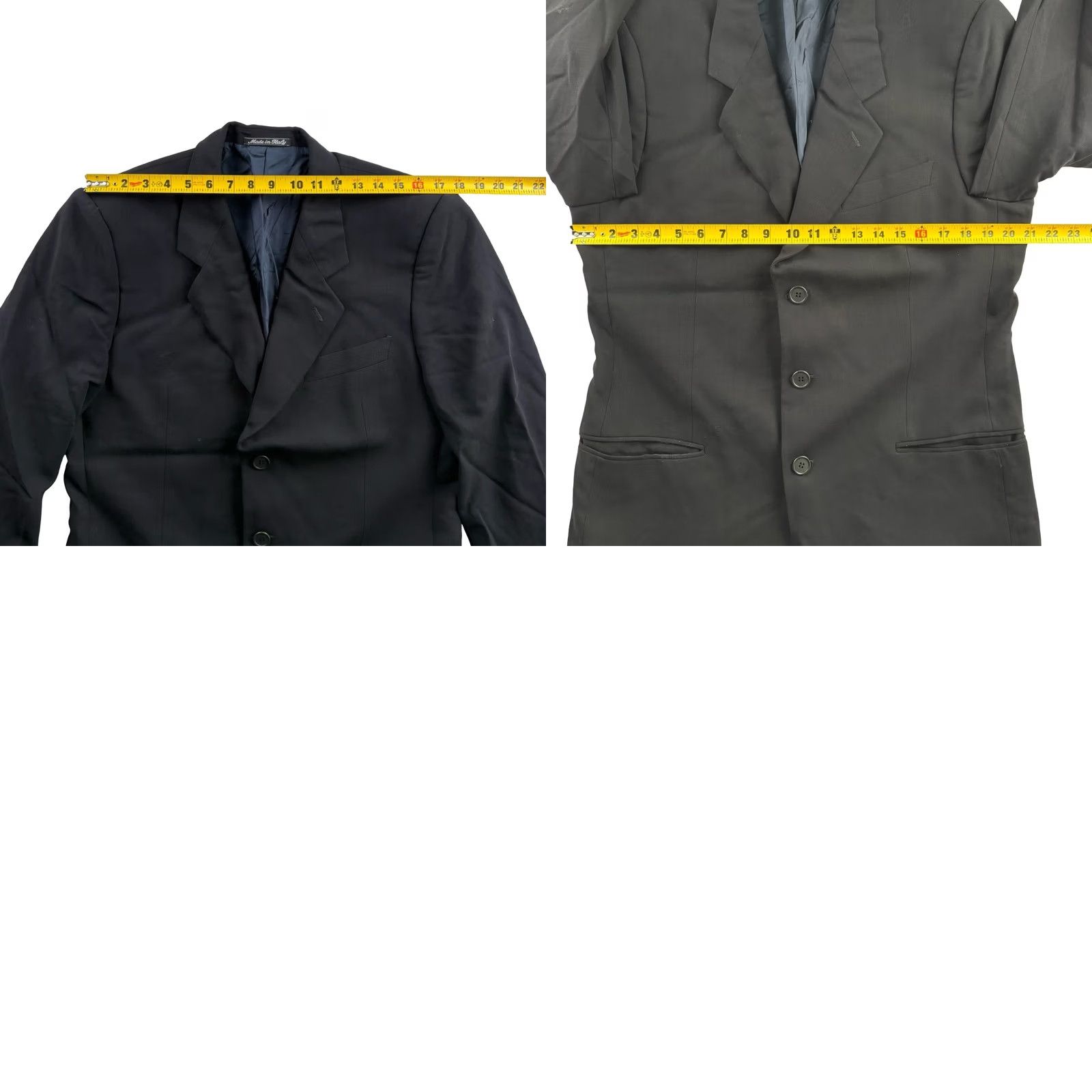 Giorgio Armani Giorgio Armani Blazer Jacket Men’s Wool Blend Blue 40S Italy 2 Piece Notch Lapel Front Two-Button Ventless Regular Short Solid Vintage: No Mens Size 40R - 8 Thumbnail