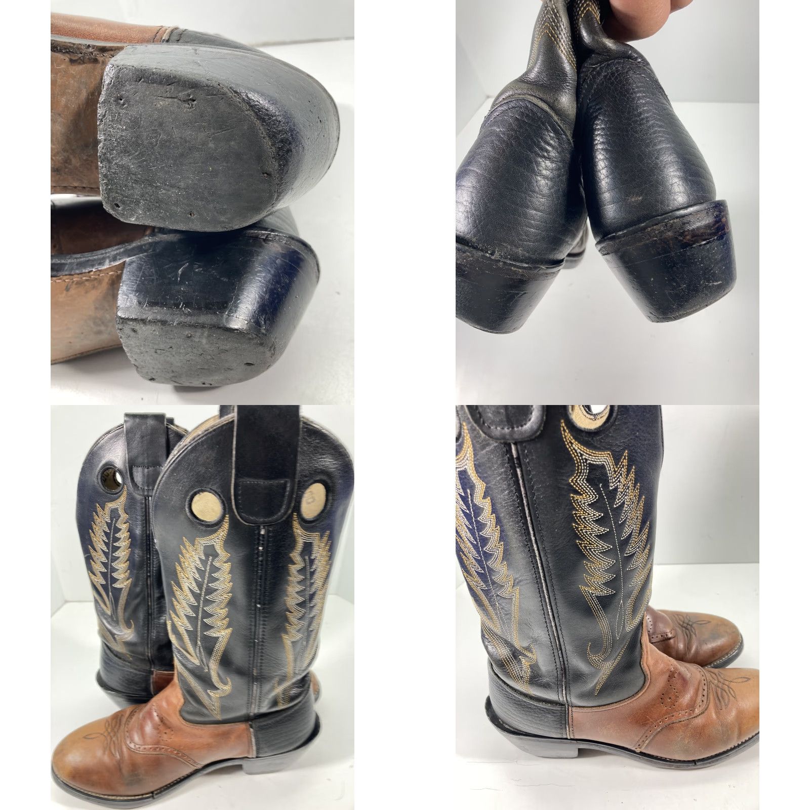 Durango Durango Buckaroo Boots Men Size 11 D Two Tone Leather Western Style SW6405 14 In Brown Cowboy Western Leather Boots Mens Size US 11 / EU 44 - 10 Thumbnail