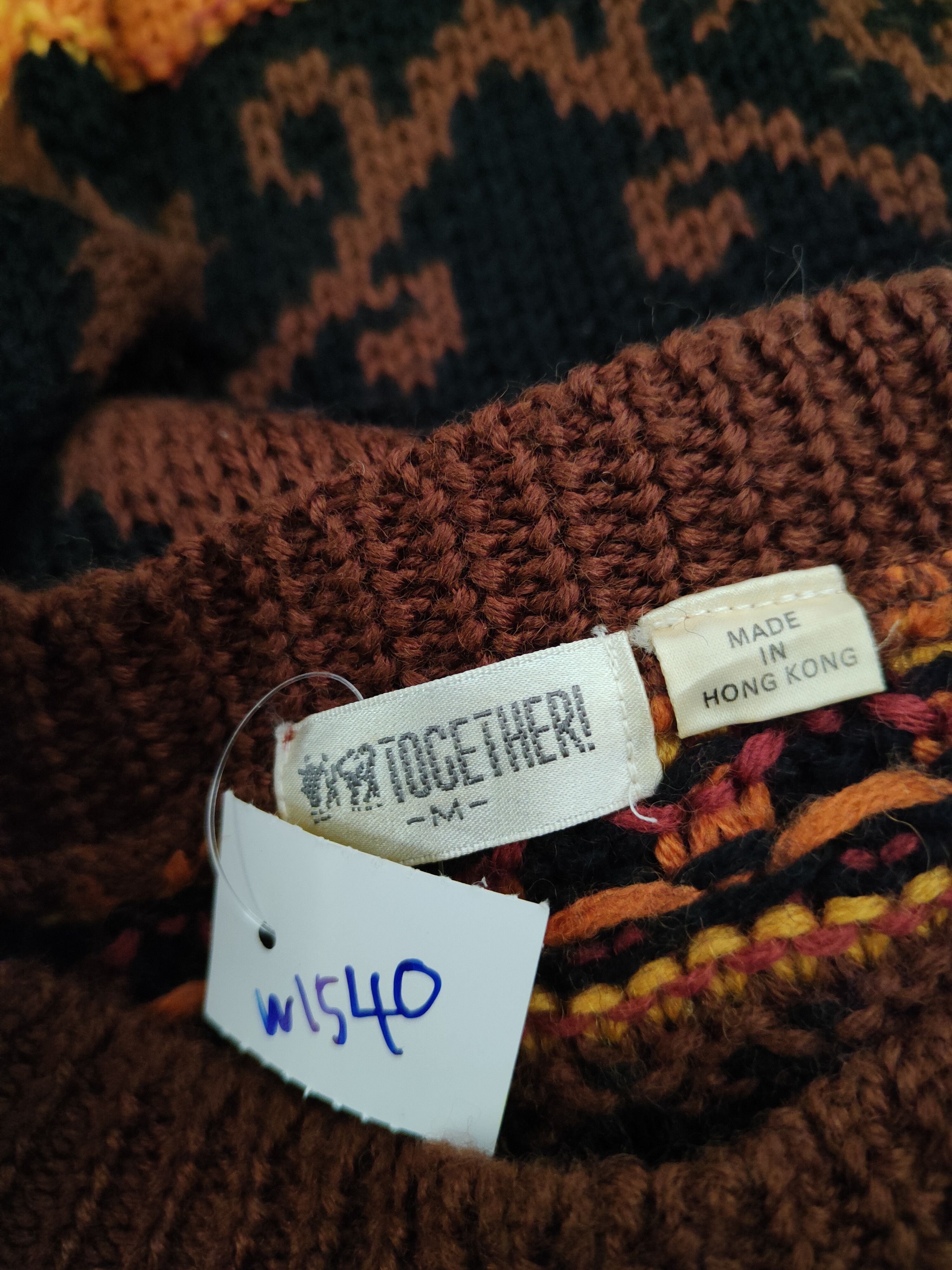 Japanese Brand Together! Brown Orange Knitwear Sweaters #W1540 Size US M / EU 48-50 / 2 - 11 Thumbnail