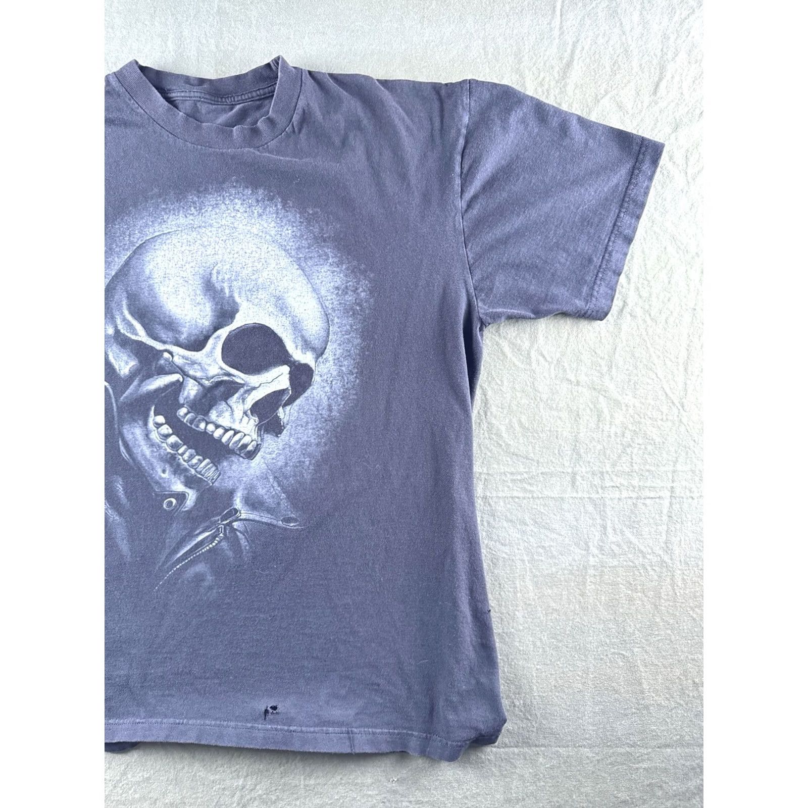 Vintage VINTAGE Marvel Ghost Rider Skull T Shirt Mad Engine Biker XL Faded Black 90s Mens Size US XL / EU 56 / 4 - 3 Thumbnail