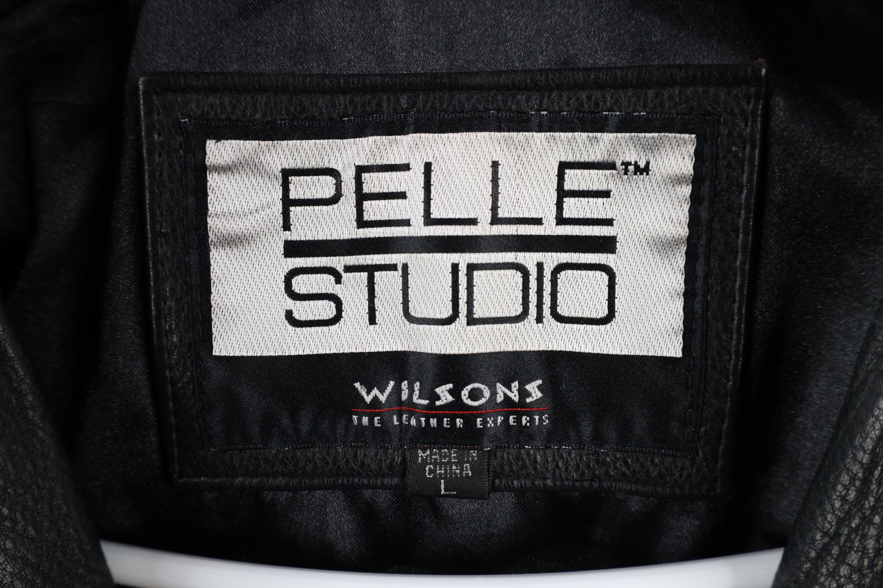 Vintage Vintage 90s Pelle Full Zip Leather Parka Jacket Coat Black Size US L / EU 52-54 / 3 - 9 Thumbnail