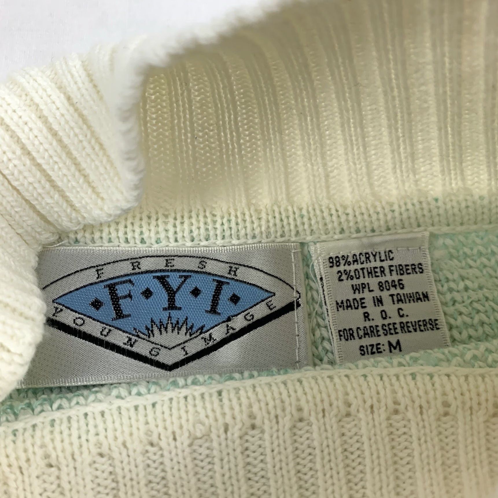 Vintage VINTAGE Fresh Young Image Sweater Womens Medium White Mock Neck Pullover Knit 90s 80s Size M / US 6-8 / IT 42-44 - 2 Thumbnail