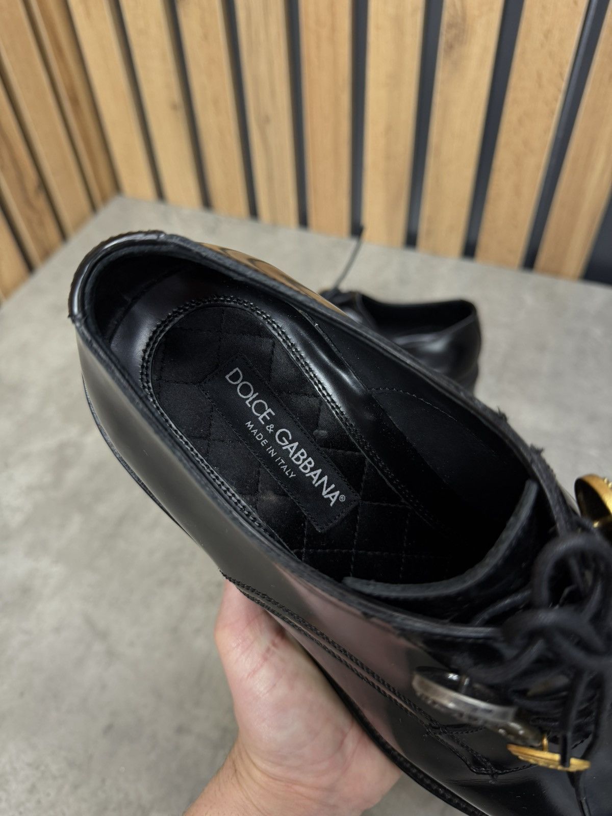 Dolce & Gabbana Dolce & Gabbana Black Leather Derby Shoes Size 9 Size US 10 / EU 43 - 14 Thumbnail