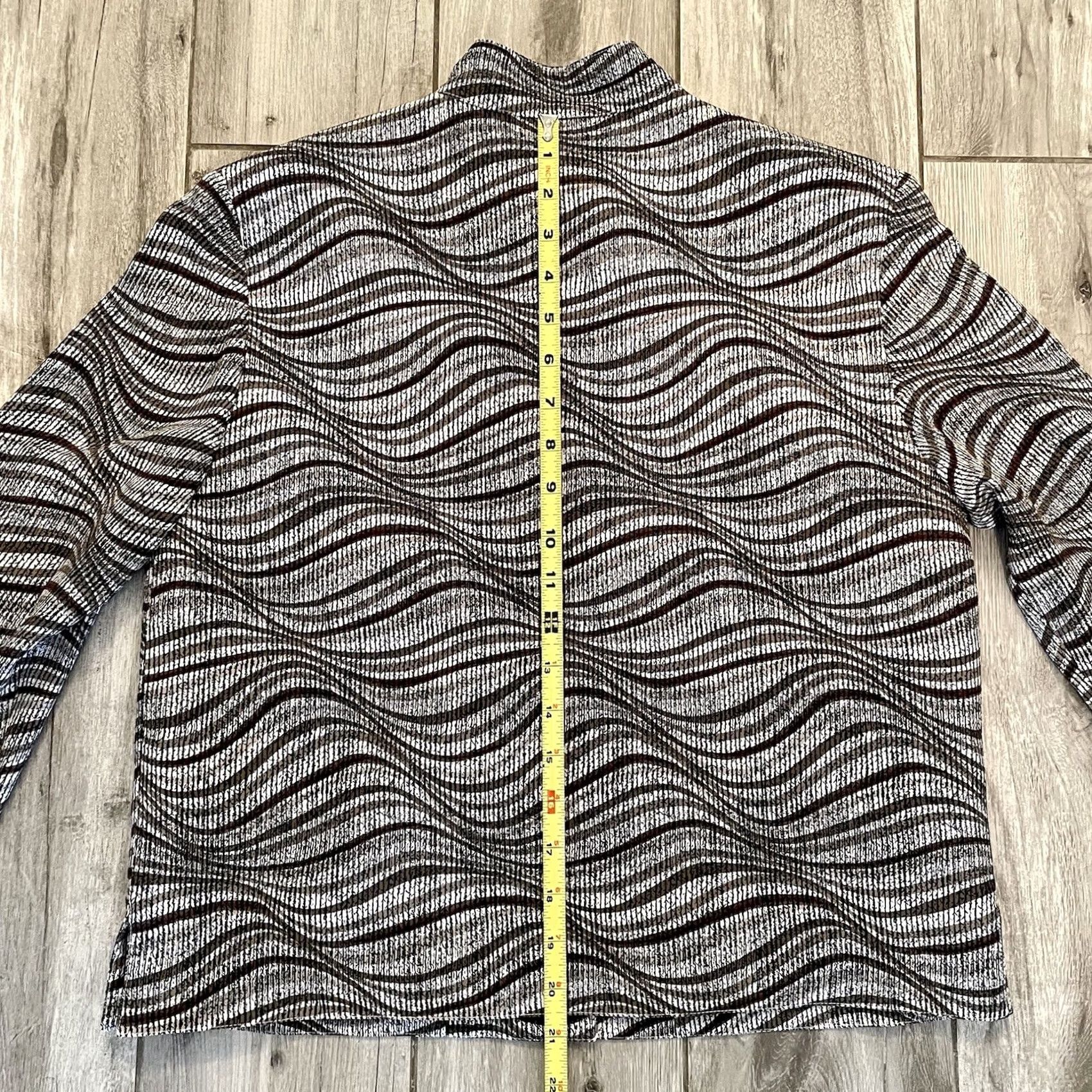 Adrianna Papell VINTAGE Adrianna Papell Safe silk Top size 6 stripes waves blazer Shirt Women Size M / US 6-8 / IT 42-44 - 5 Thumbnail