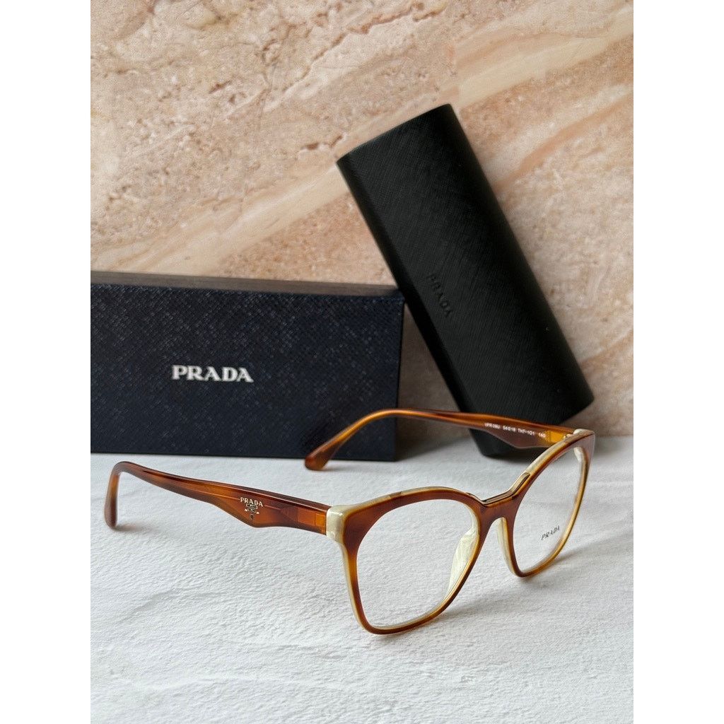Prada NEW Prada PR09U Eyeglasses Frames in Brown Cat Eye Size ONE SIZE - 6 Thumbnail