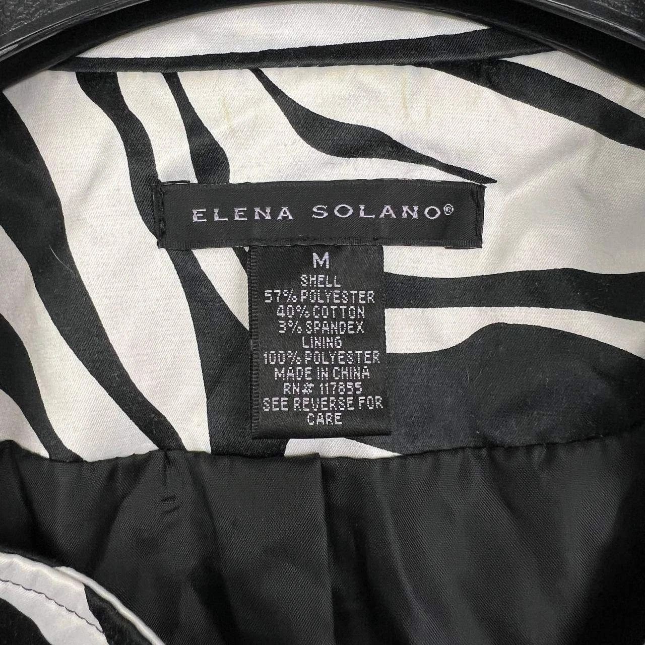 Other Elena Solano Coat Women Medium Zebra Print Belted Size M / US 6-8 / IT 42-44 - 3 Thumbnail
