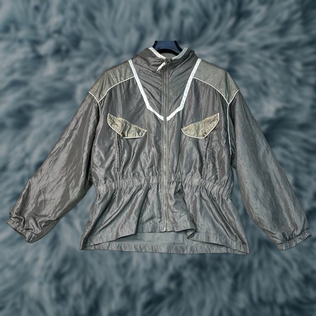 Brooks VINTAGE Out Brook Nylon Windbreaker Track Jacket Women’s Large Gray 1990s Windbreaker L Womens Size L / US 10 / IT 46 - 1 Thumbnail