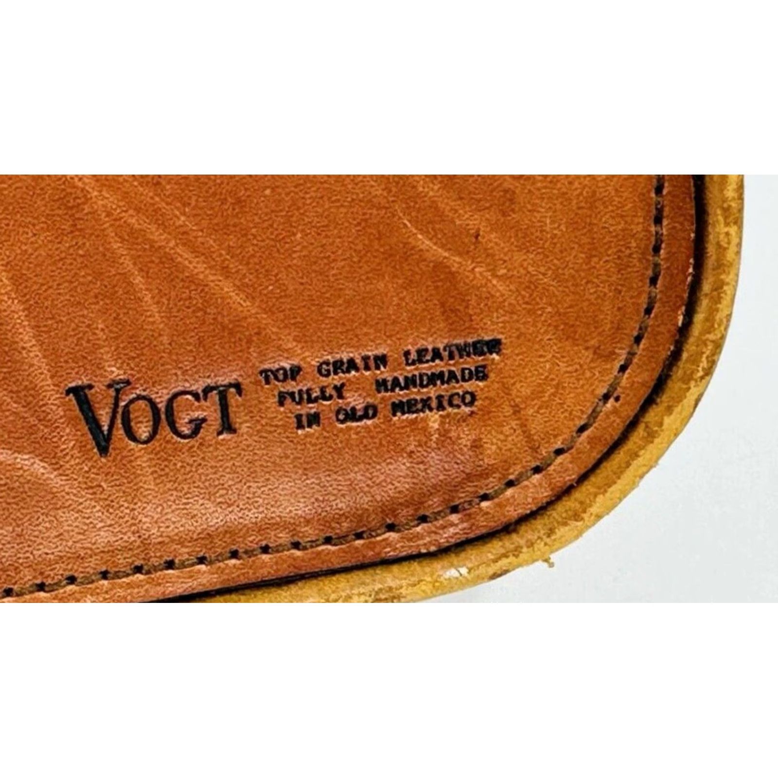 Vintage VOGT Hand Made Tooled LEATHER Vintage Mexico Briefcase Purse Bag Brown 16.25" Long 10.5" Tall 4" Width Leather Handbag Satchel Purse Bag Mens Womens Size ONE SIZE - 6 Thumbnail