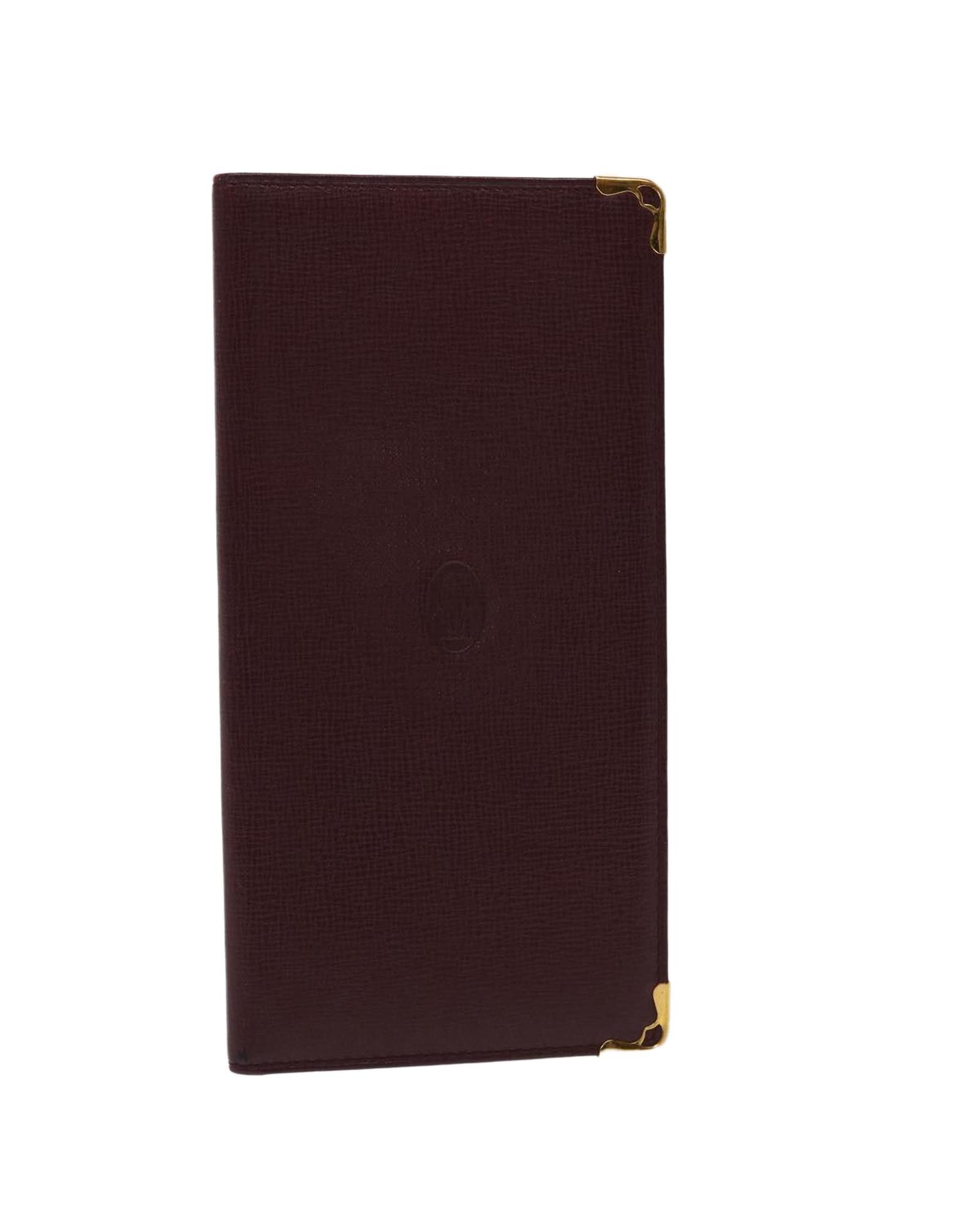 image of Luxurious Leather Cartier Wallet in Red, Women's