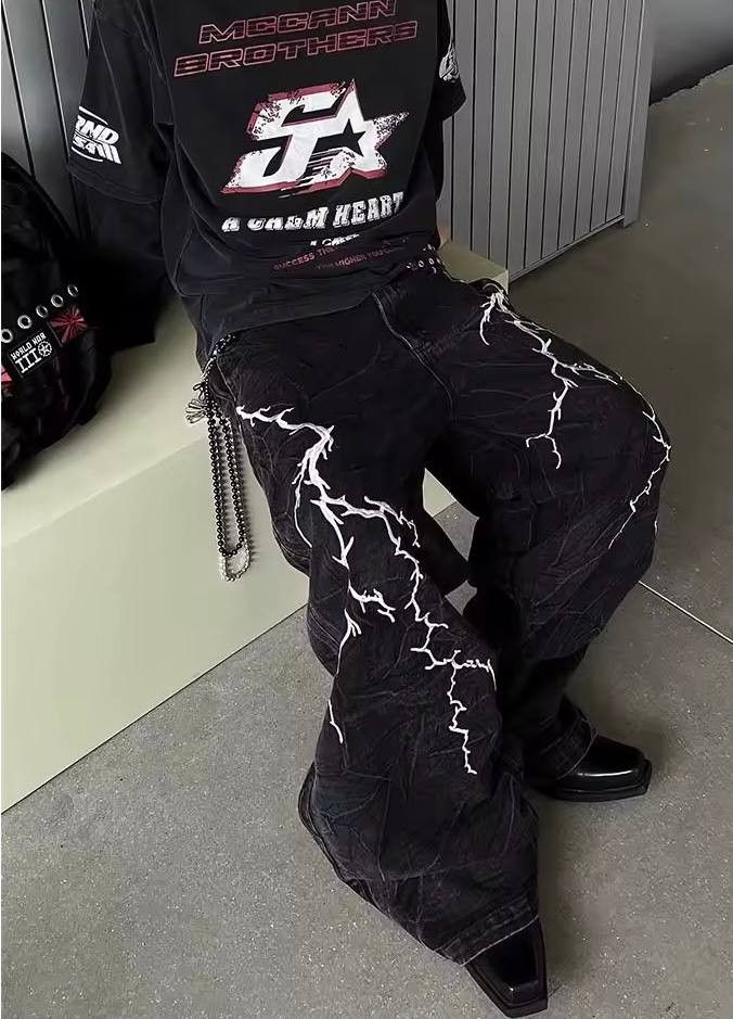 Japanese Brand × Vintage baggy stylish jeans with a zipper image Size US 34 / EU 50 - 1 Thumbnail