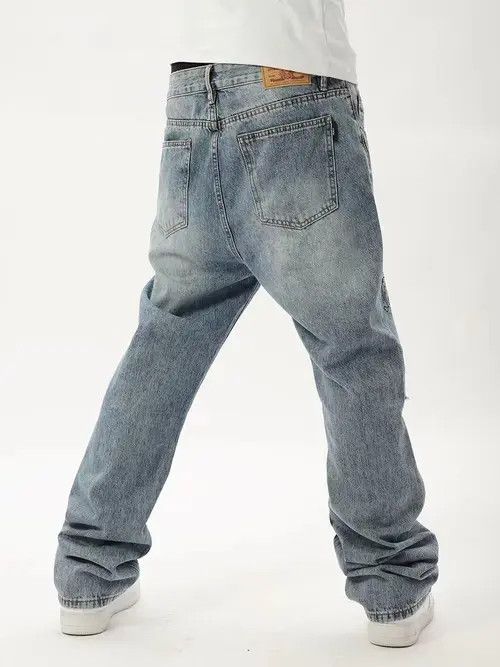 Jean Vintage High Street Graffiti Straight Loose Jeans Size US 30 / EU 46 - 3 Thumbnail