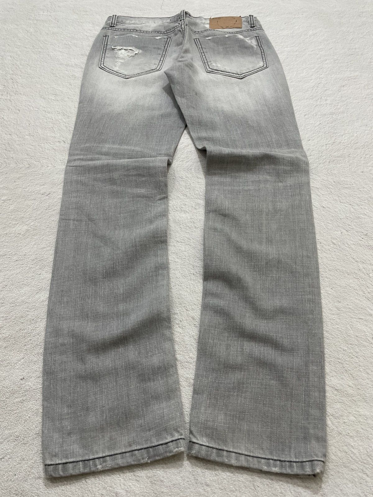 If Six Was Nine 2000s Distressed Rare Grey Denim Washed Jeans Y2K Size US 29 - 6 Thumbnail