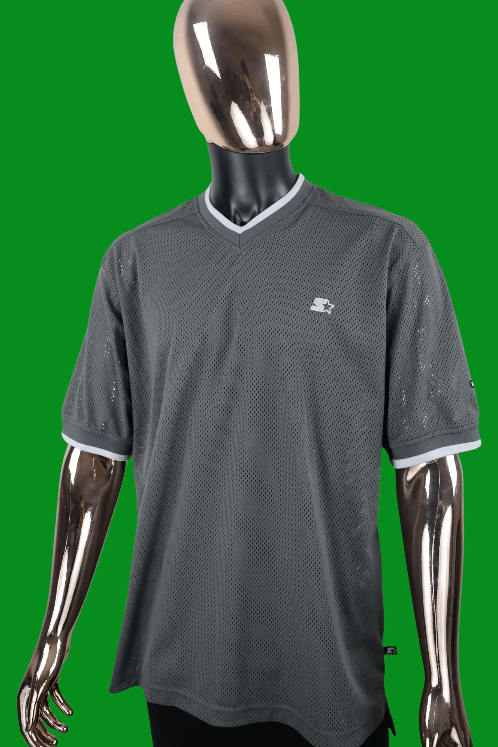 Starter VTG Starter Mesh Athletic Jersey Shirt Gray V-Neck Y2K Size US L / EU 52-54 / 3 - 1 Thumbnail