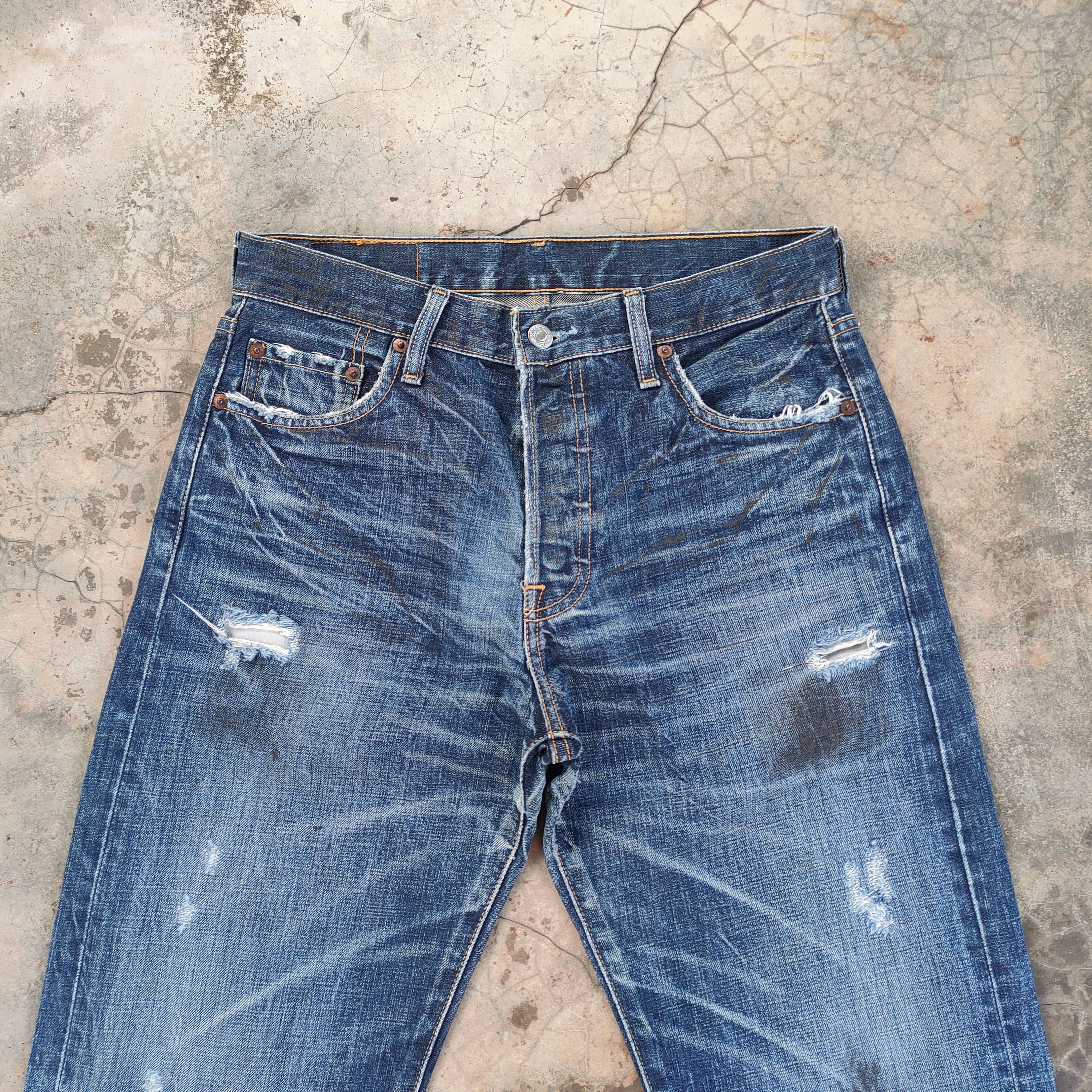 Jean × Levi's Vintage Clothing W30 VINTAGE LEVI'S 501 RUSTY DISTRESSED JEAN DENIM PANTS Size US 30 / EU 46 - 3 Thumbnail