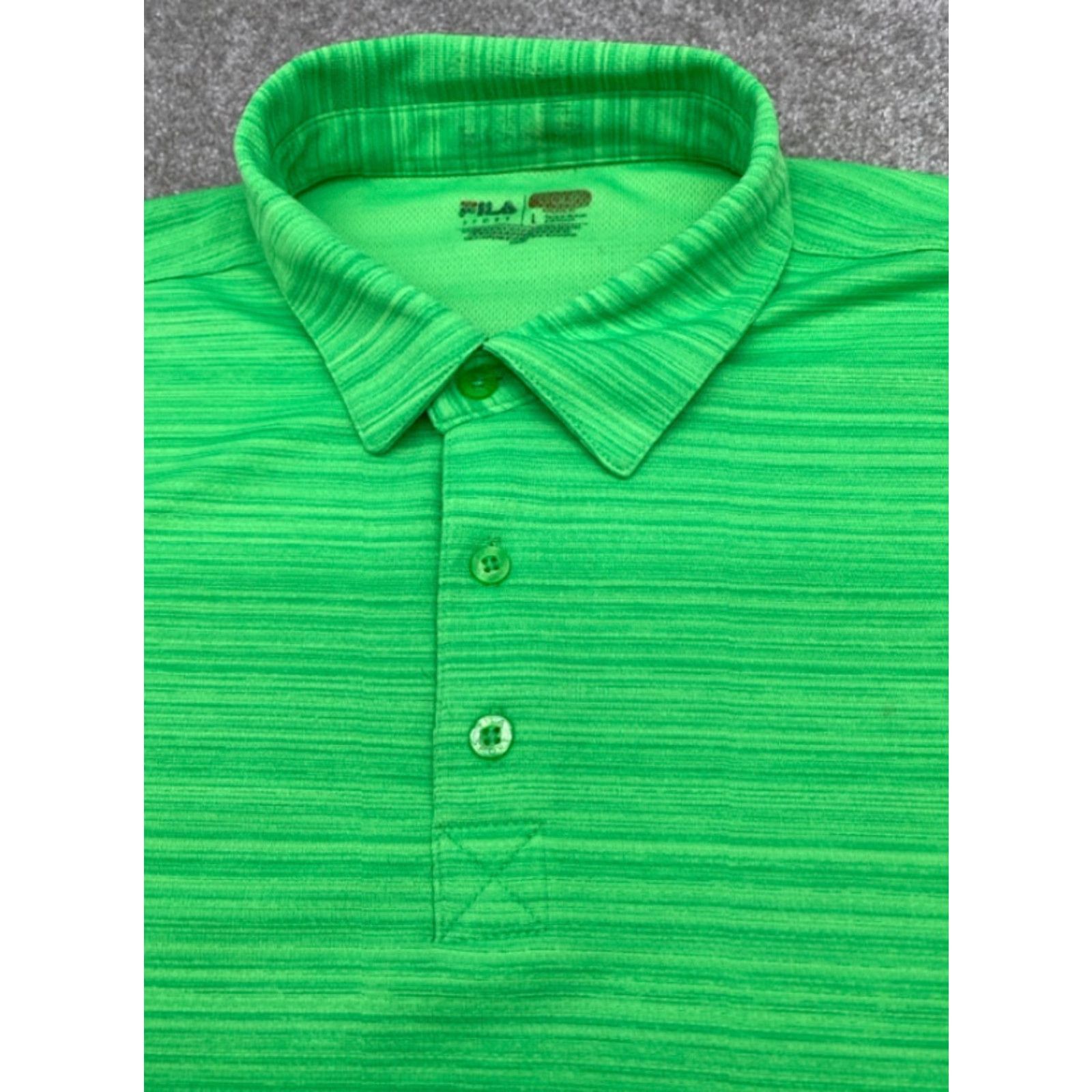 Fila Fila Sport Polo Shirt Polo Men L Green Striped 5231 Size US L / EU 52-54 / 3 - 2 Thumbnail