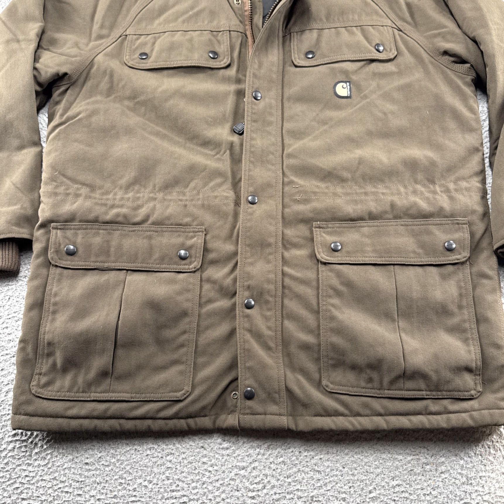 Carhartt VINTAGE Carhartt C41 Field Jacket Men XL Brown Denim 90s Work Jacket Streetwear Lined Size US XL / EU 56 / 4 - 2 Thumbnail